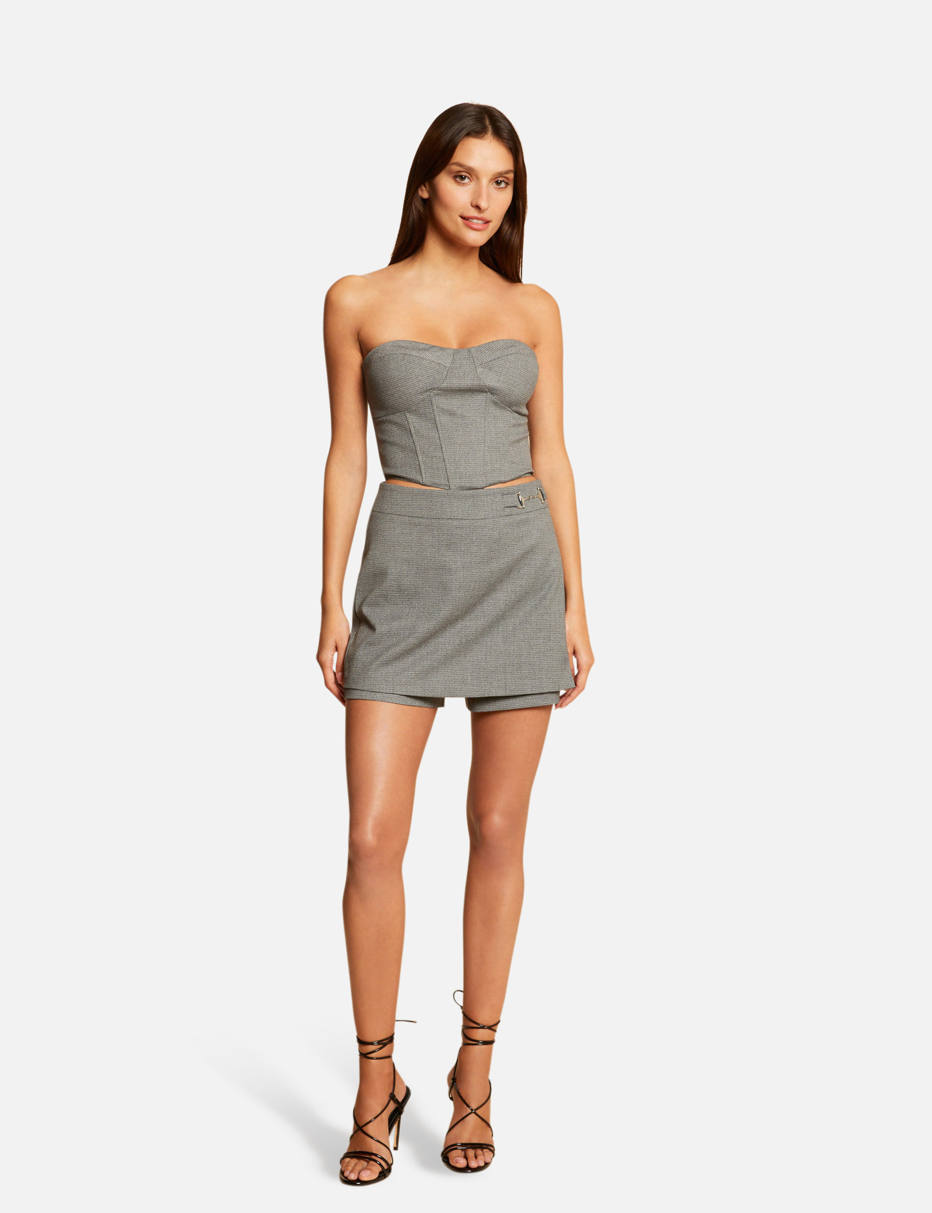 bustier cropped sans manches gris moyen femme Bustier cropped sans manches gris moyen femme