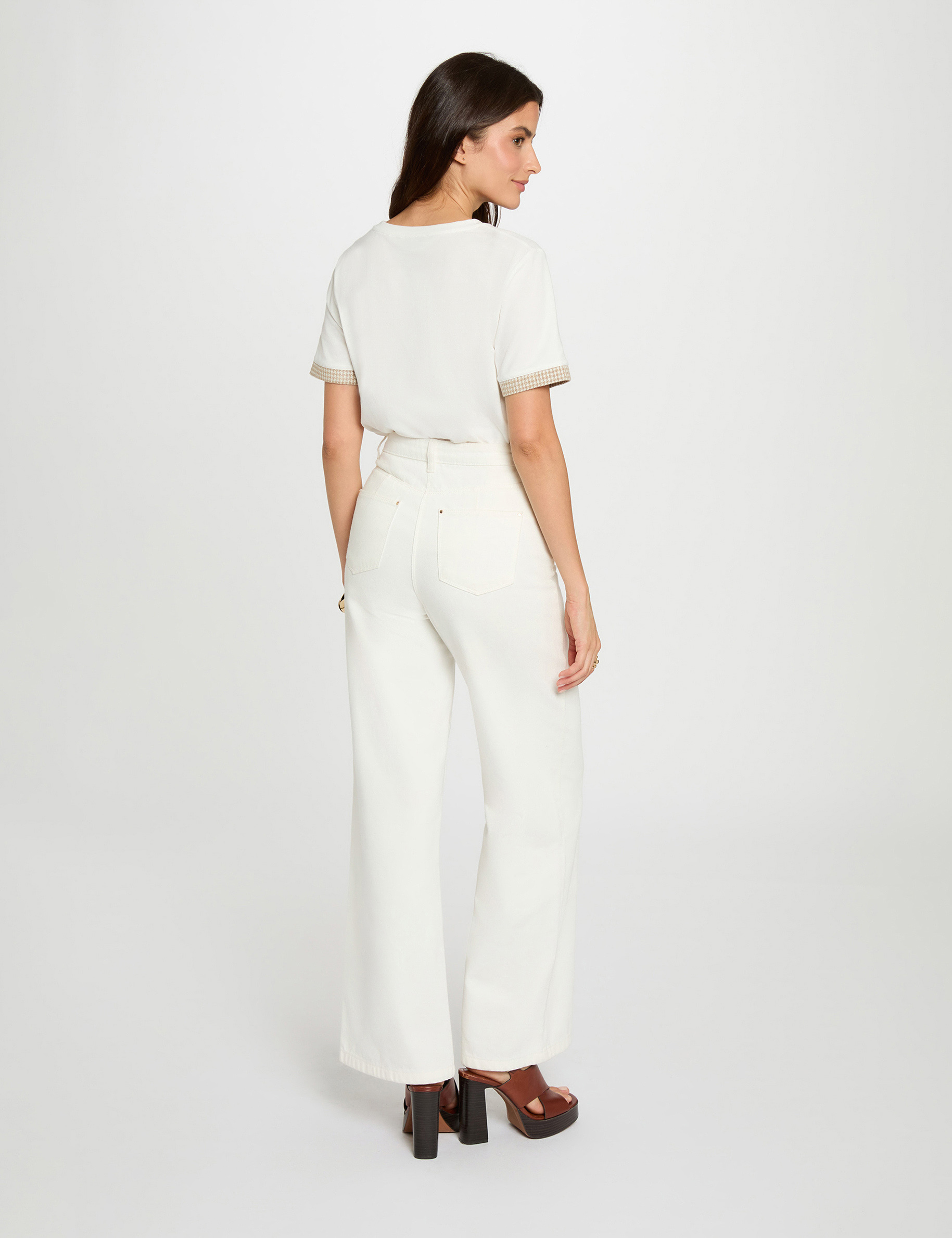 t shirt court col rond blanc femme T-shirt court col rond blanc femme