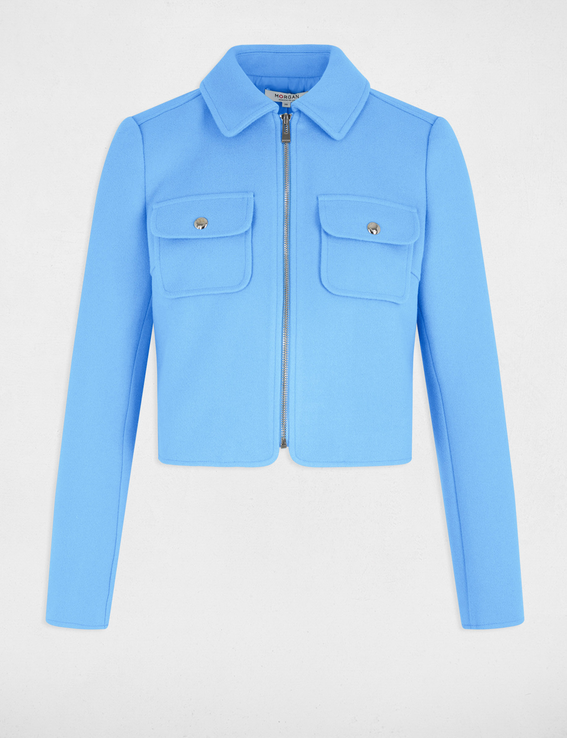 korte jas met rits bleu vrouw Korte jas met rits bleu vrouw
