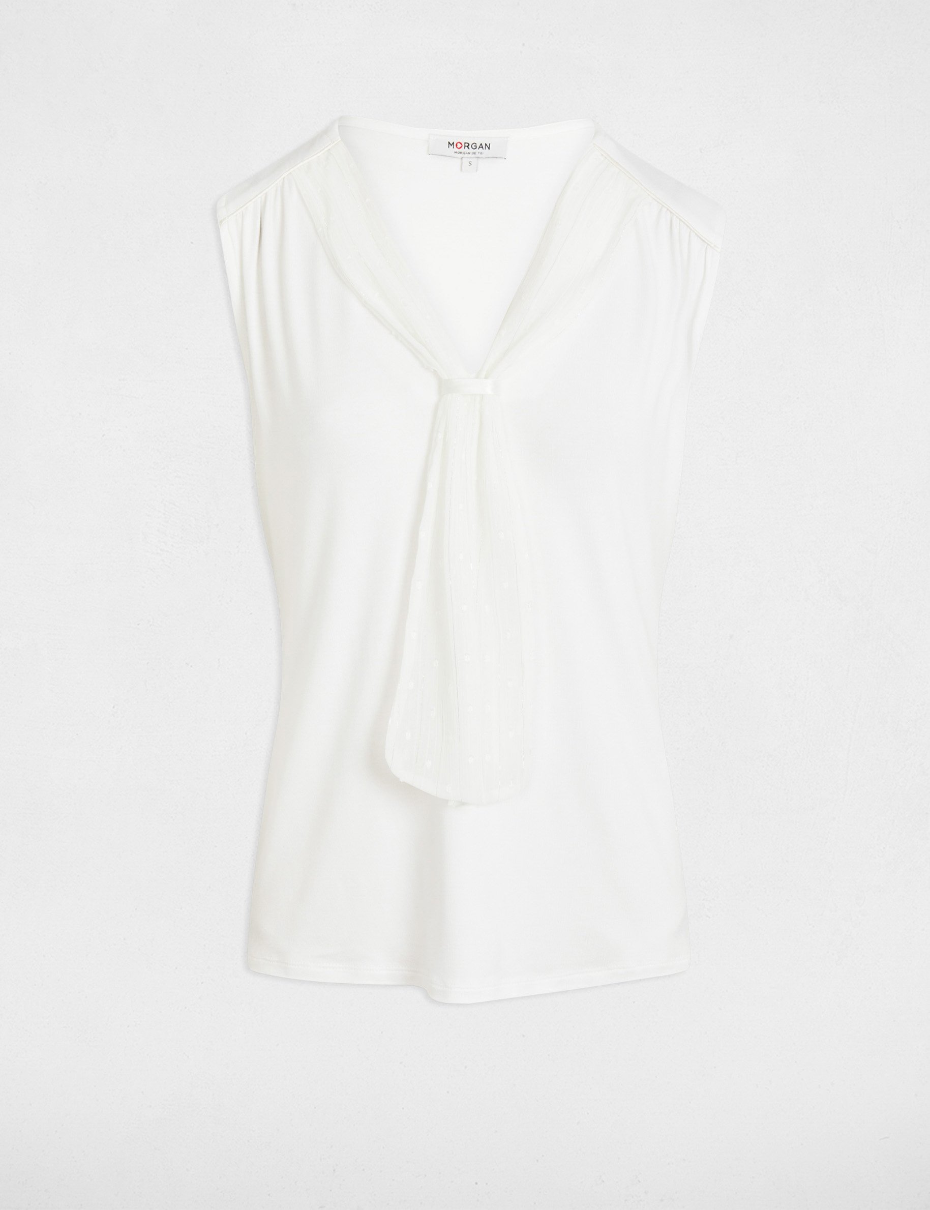mouwloze tanktop helder wit vrouw Mouwloze tanktop helder wit vrouw