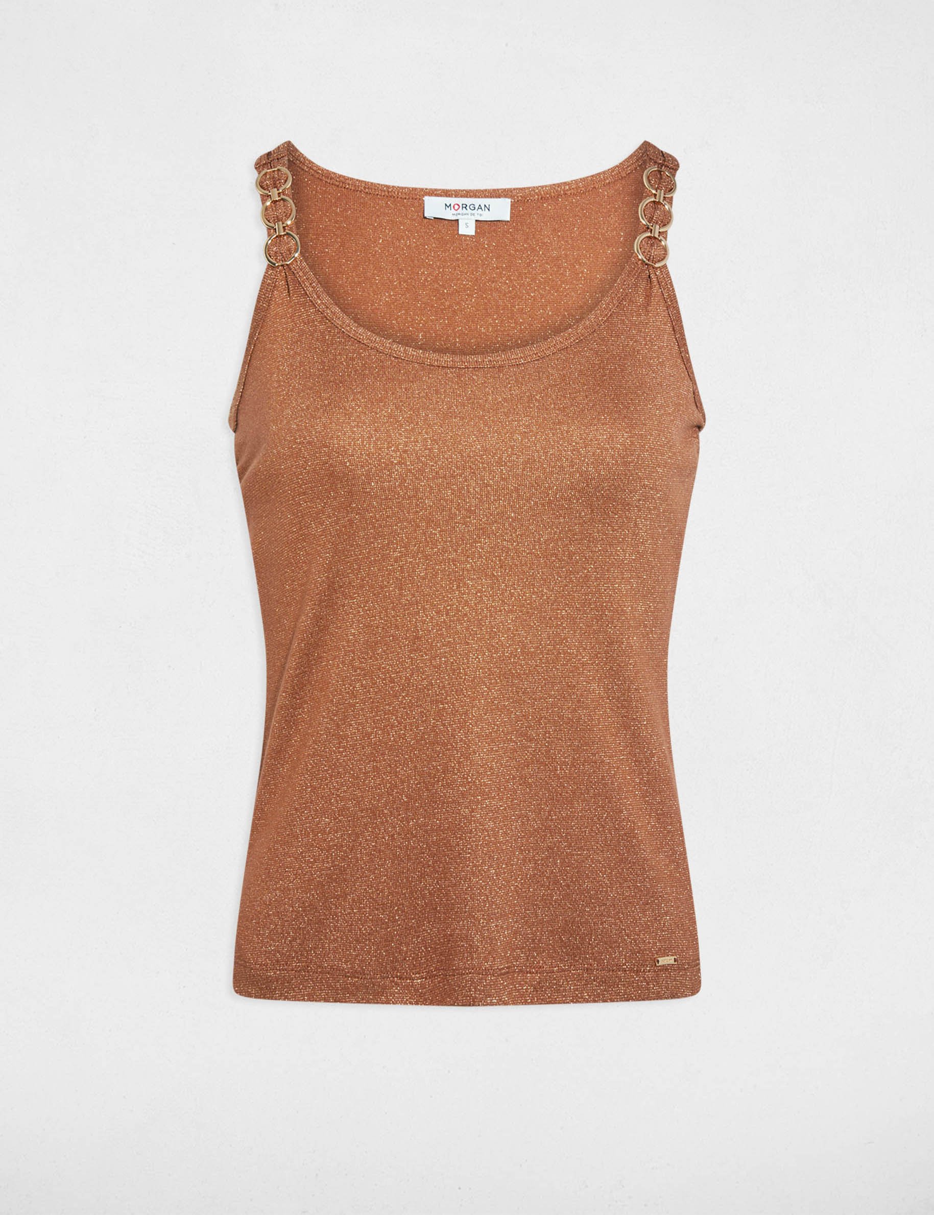 Spaghetti bandjes top camel vrouw