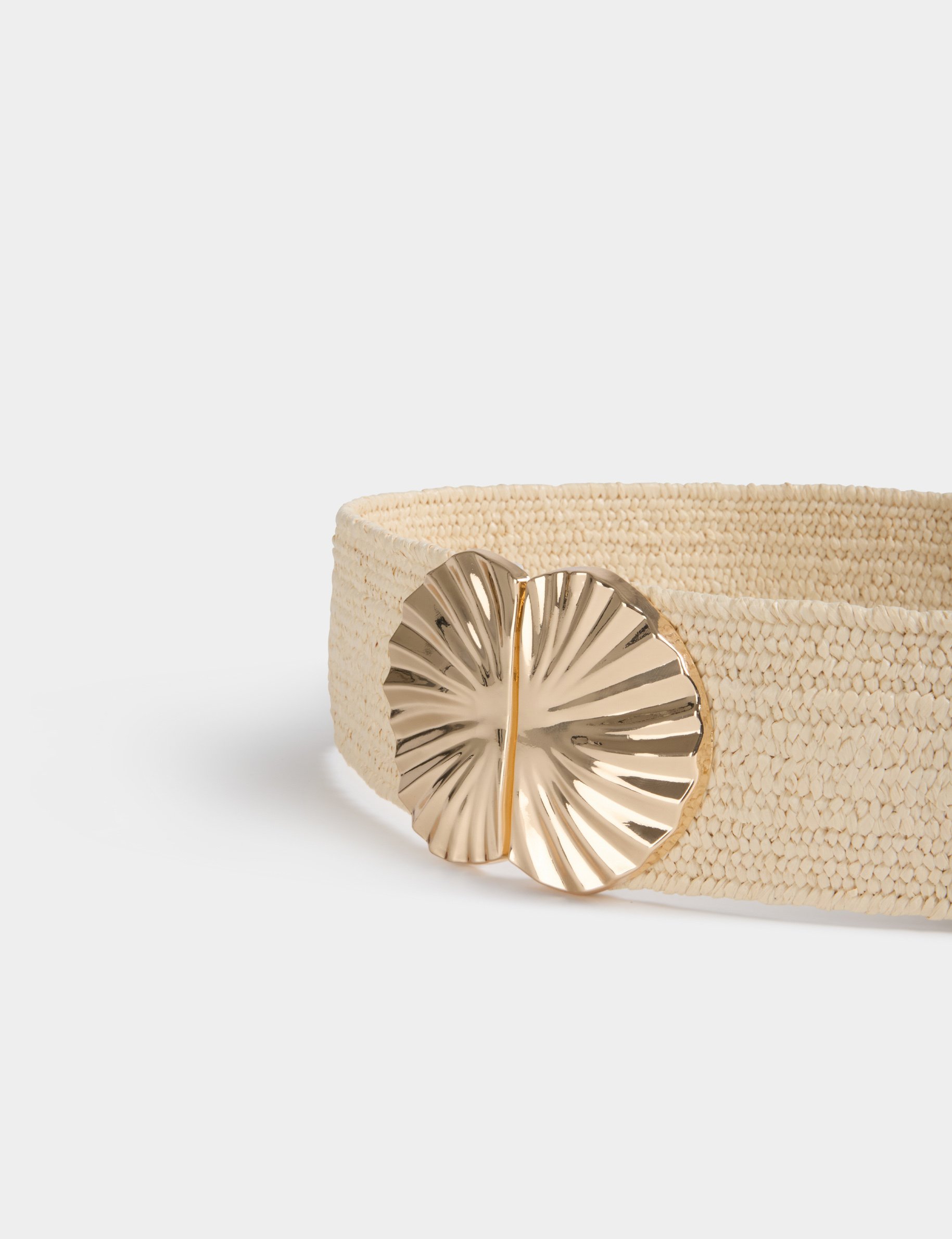 Brede elastische riem beige vrouw