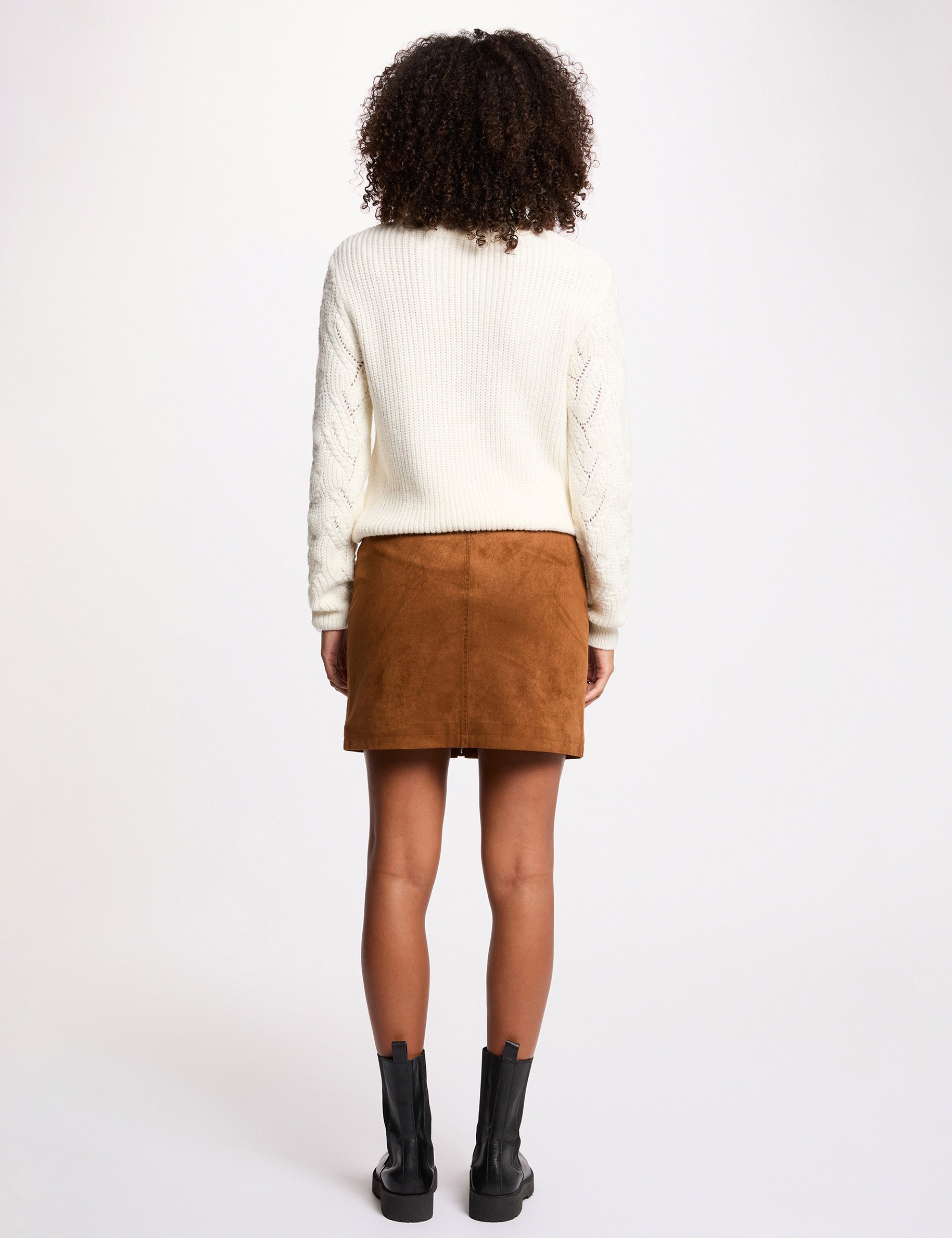 pull maille fantaisie ivoire femme ivoor vrouw