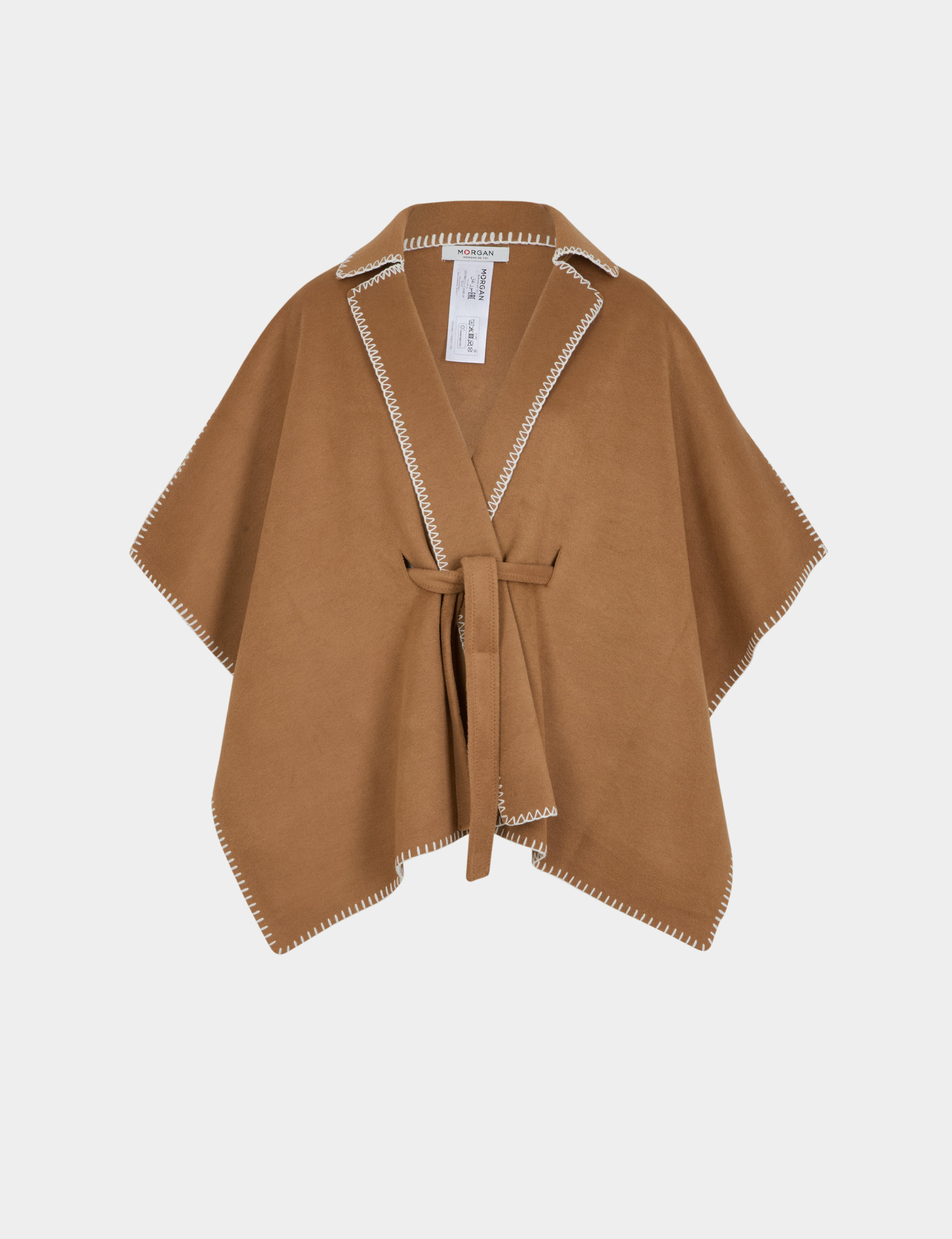 cape ceinturee camel femme Cape ceinturée camel femme