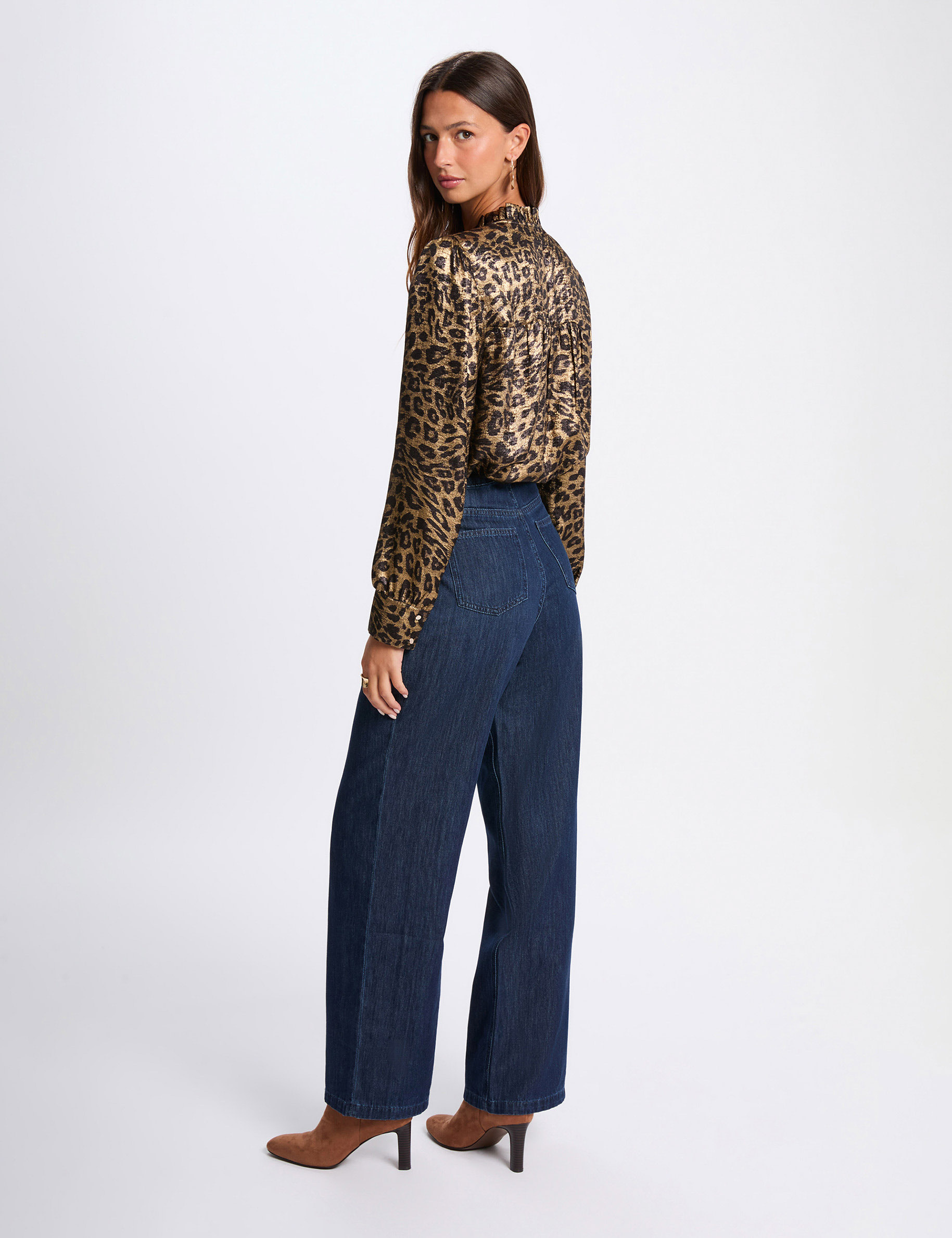 Chemise fluide imprimée multicolore femme