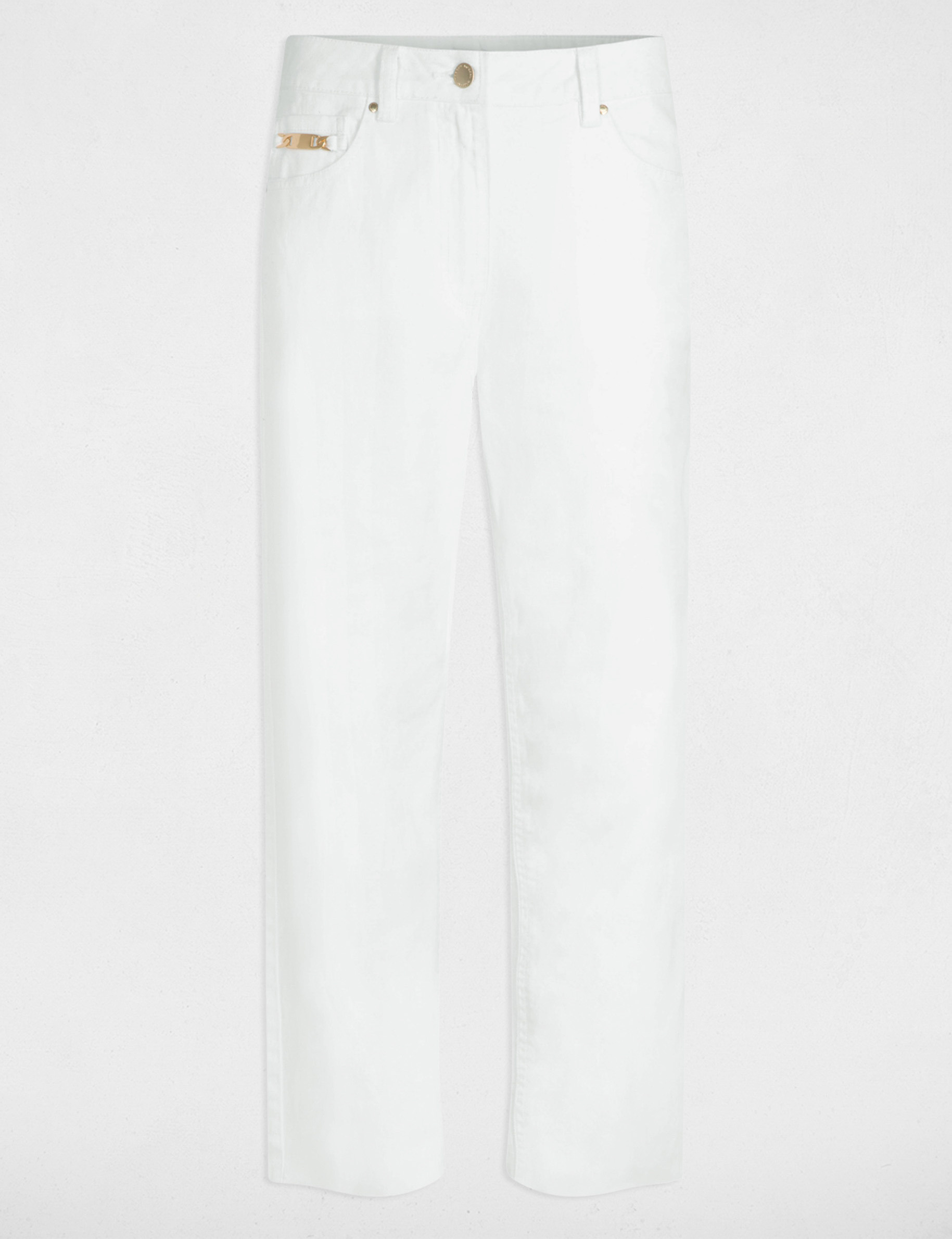jeans droit 78eme ecru femme Jeans droit 7/8ème ecru femme