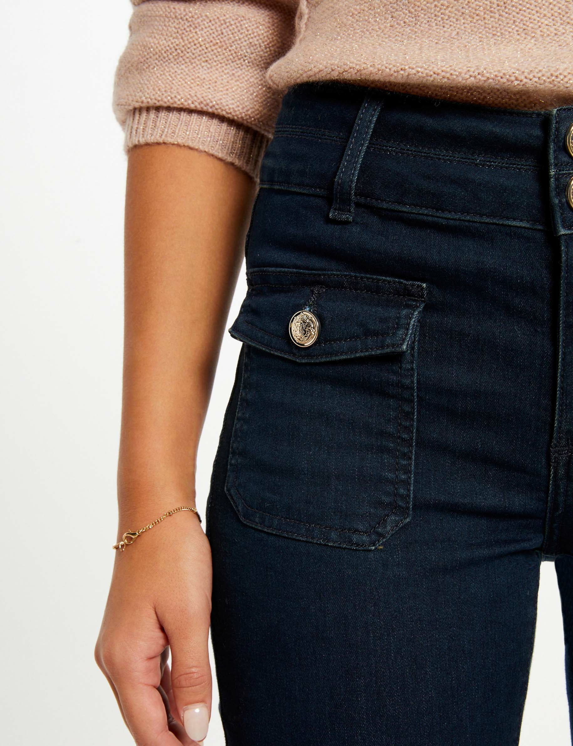 Bootcut jeans met hoge taille raw jeans vrouw