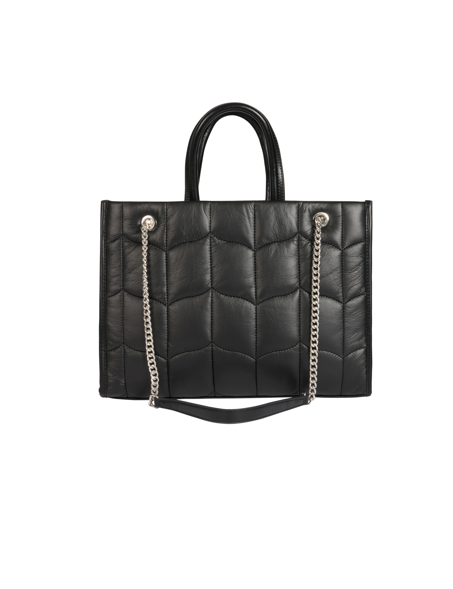 Sac cabas matelassé noir femme