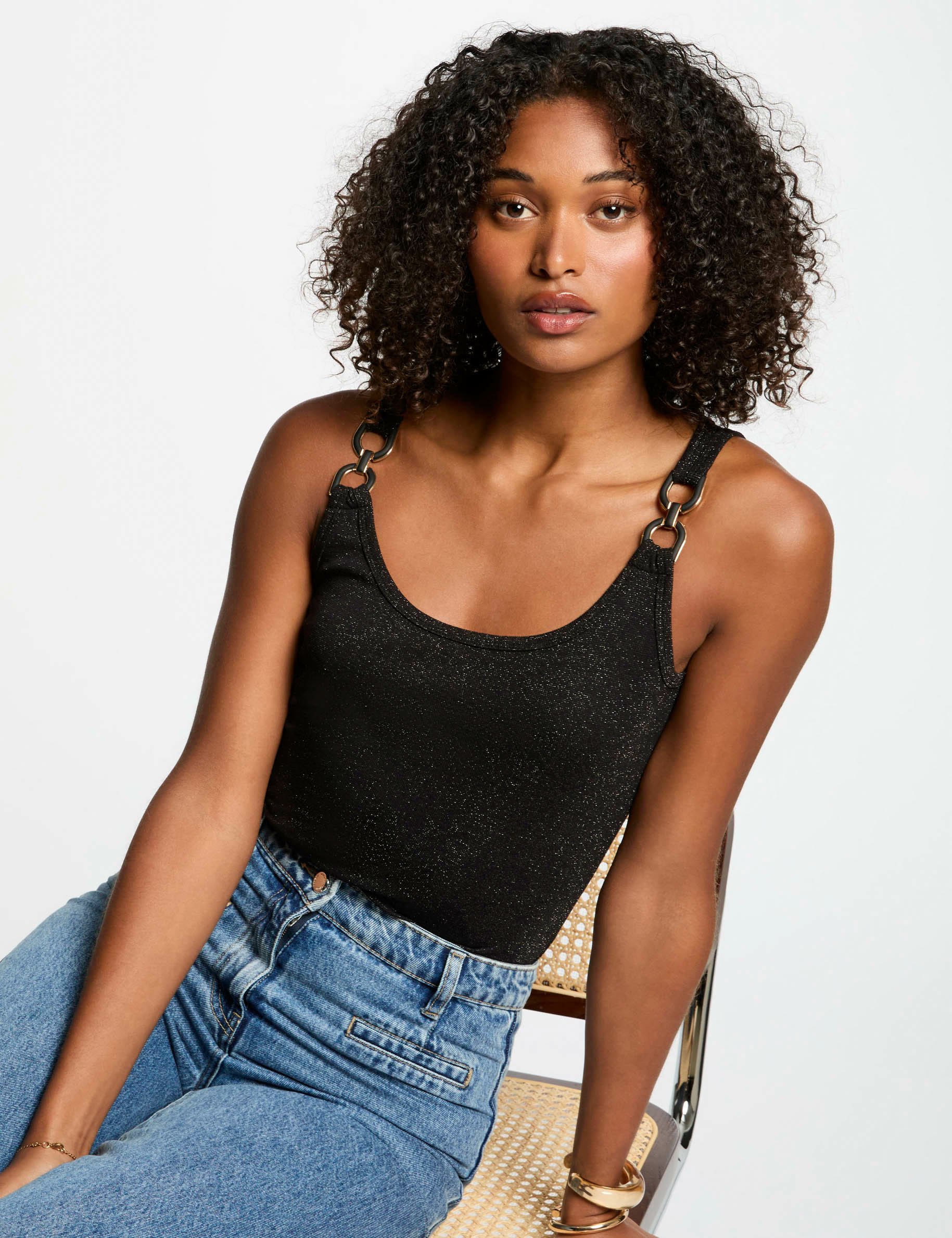 mouwloze top zwart vrouw Mouwloze top zwart vrouw