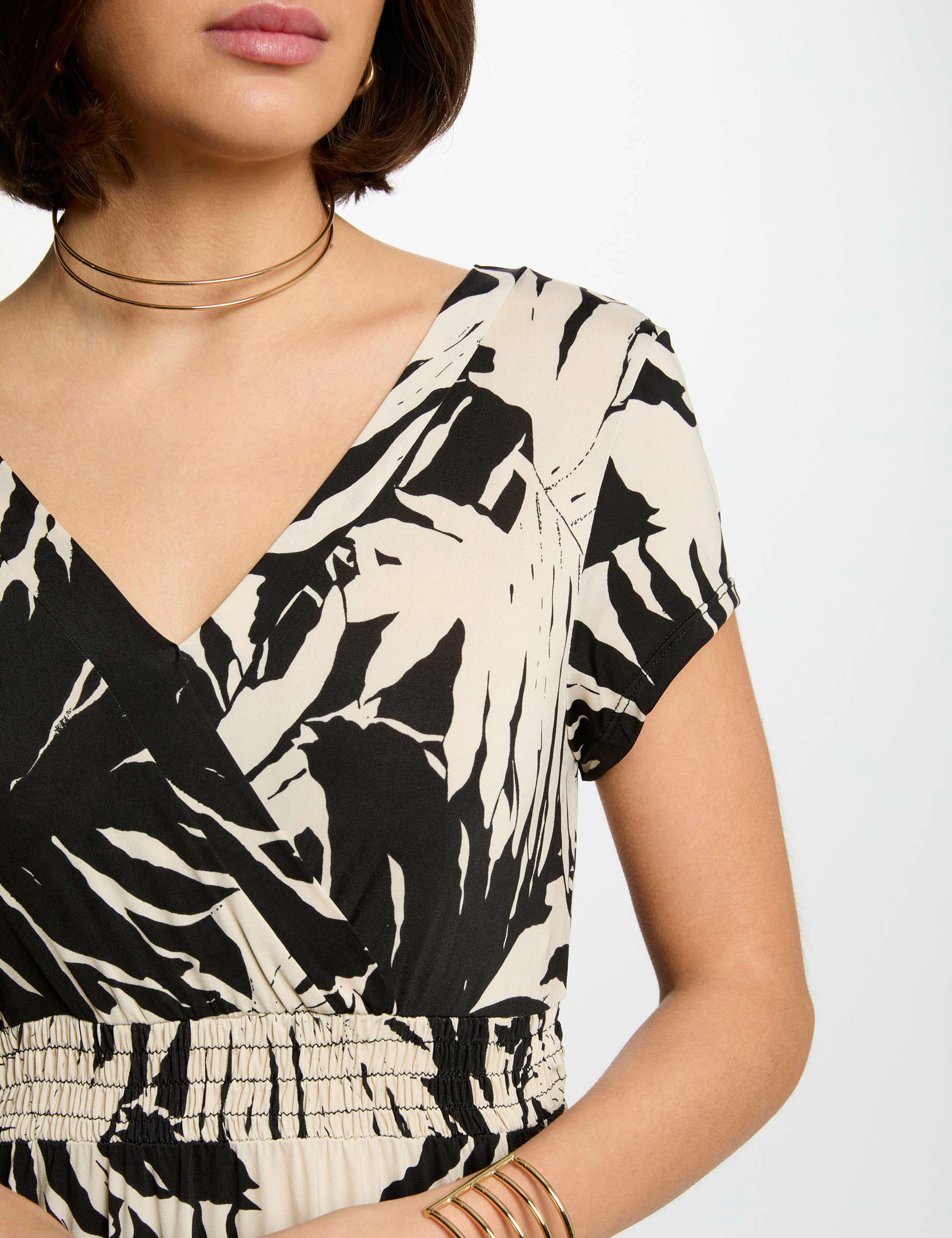 lange rechte jurk met print meerkleurig vrouw Lange rechte jurk met print meerkleurig vrouw