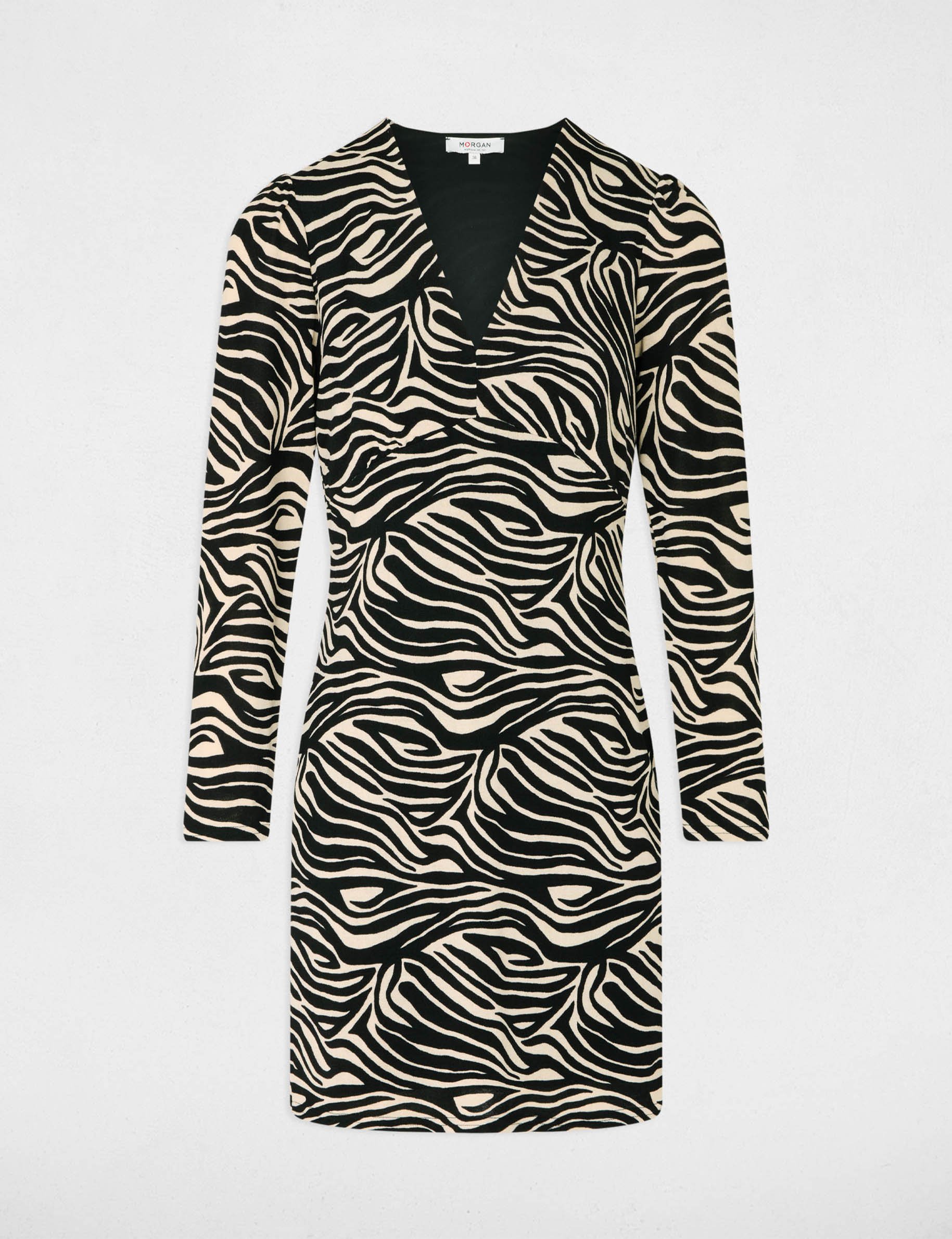 Robe courte ajustée multicolore femme