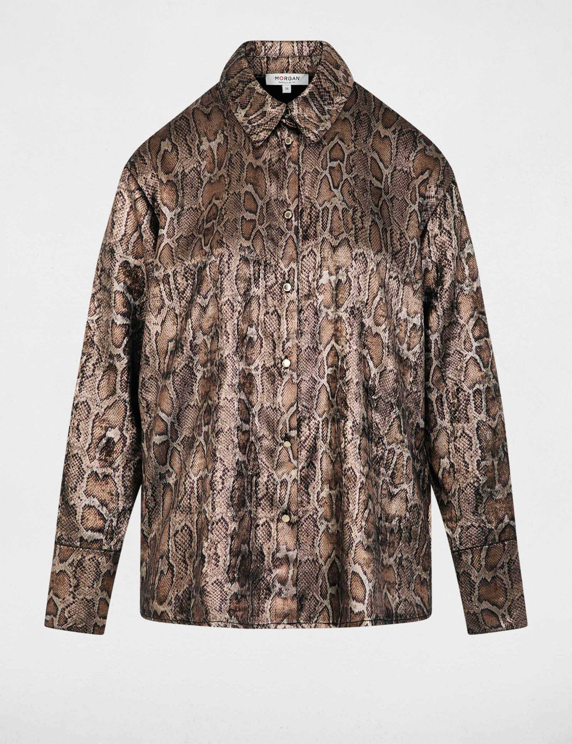 chemise satinee python multicolore femme Chemise satinée python multicolore femme