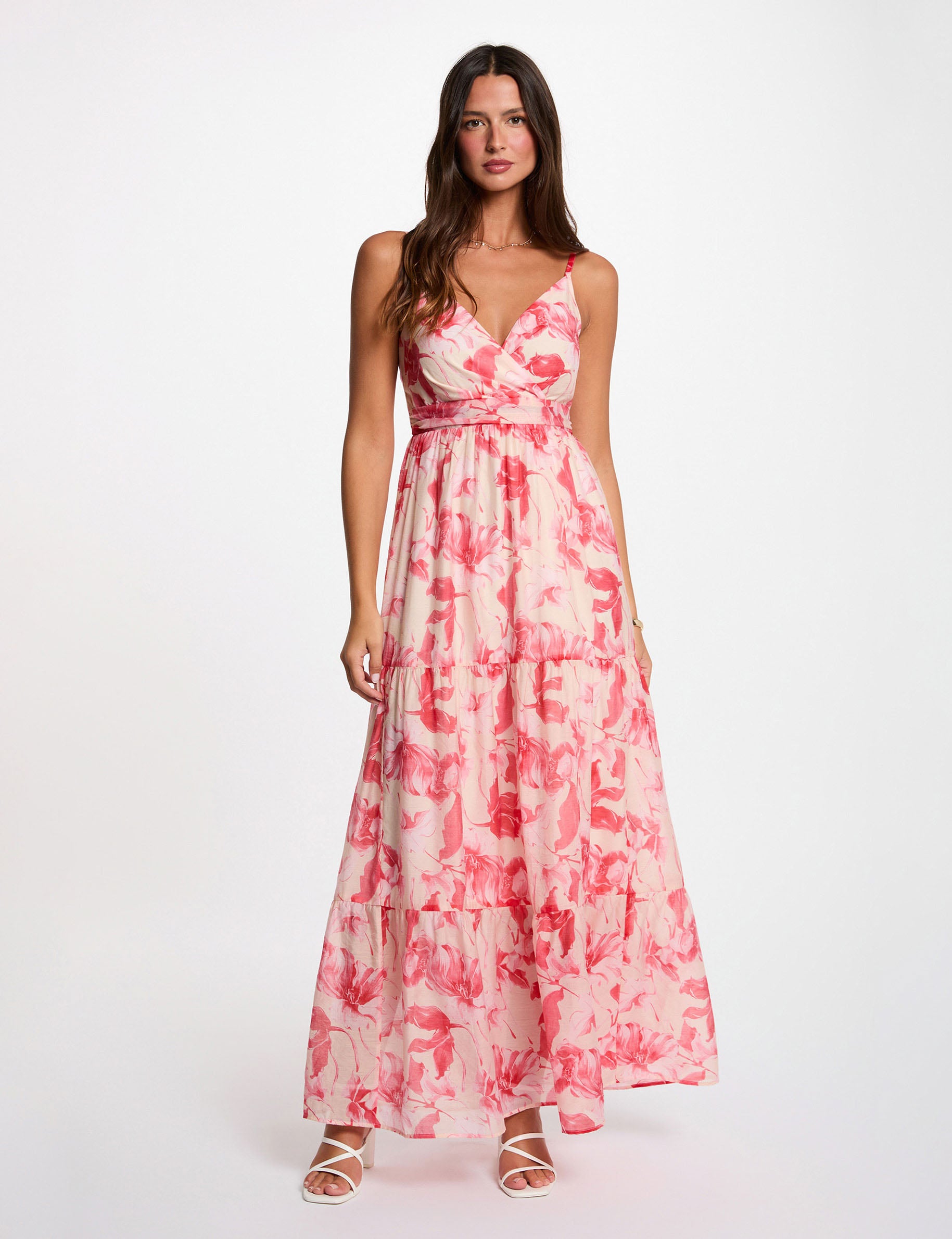 Robe longue cache coeur multicolore femme