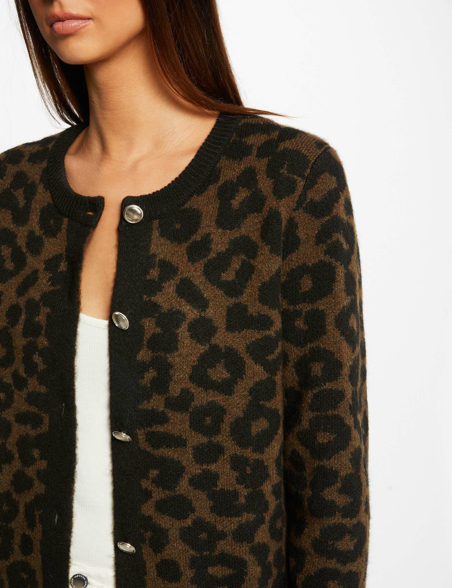 gilet femme imprime leopard