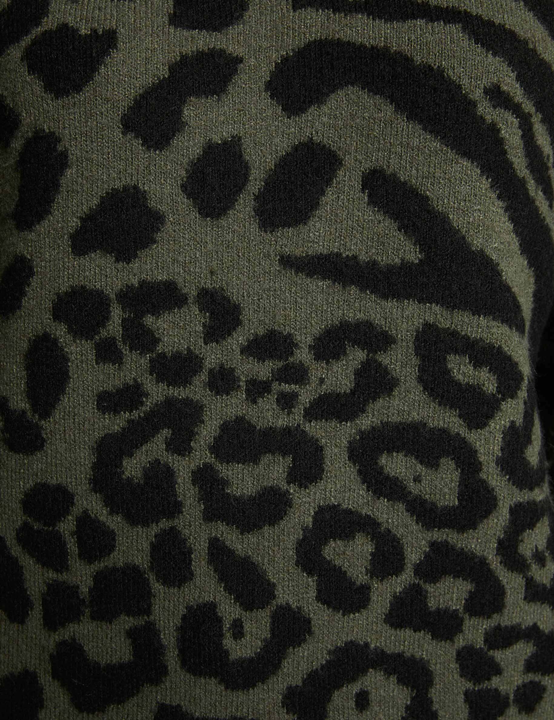 pull court jacquard vert kaki femme null