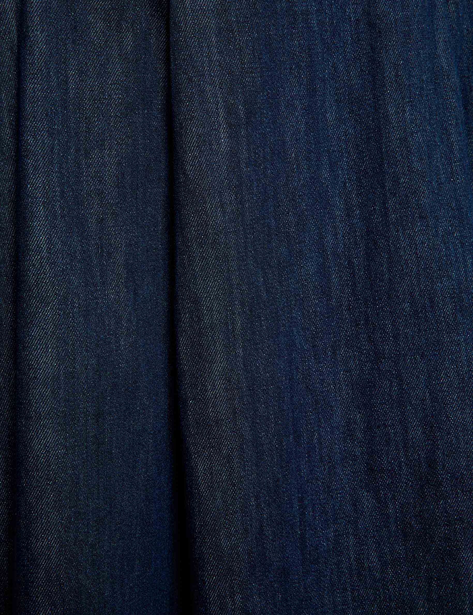 Lange uitlopende rok ruw denim vrouw