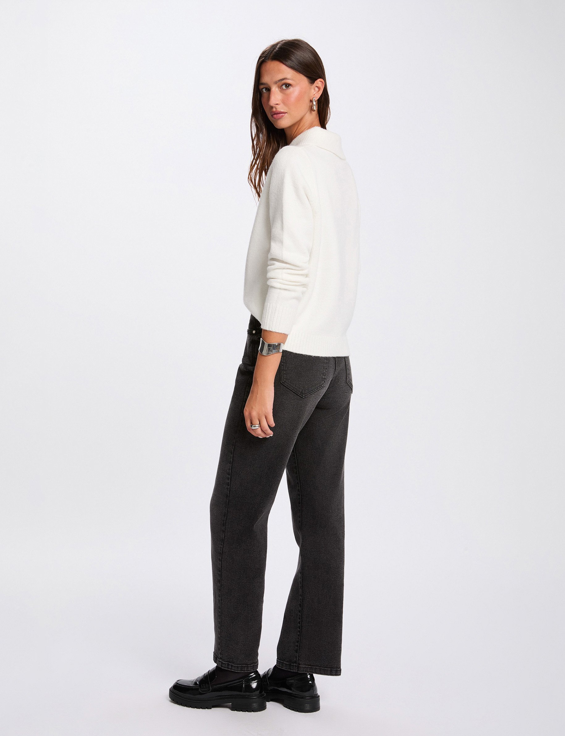 pull col a revers ivoire femme Pull col à revers ivoire femme
