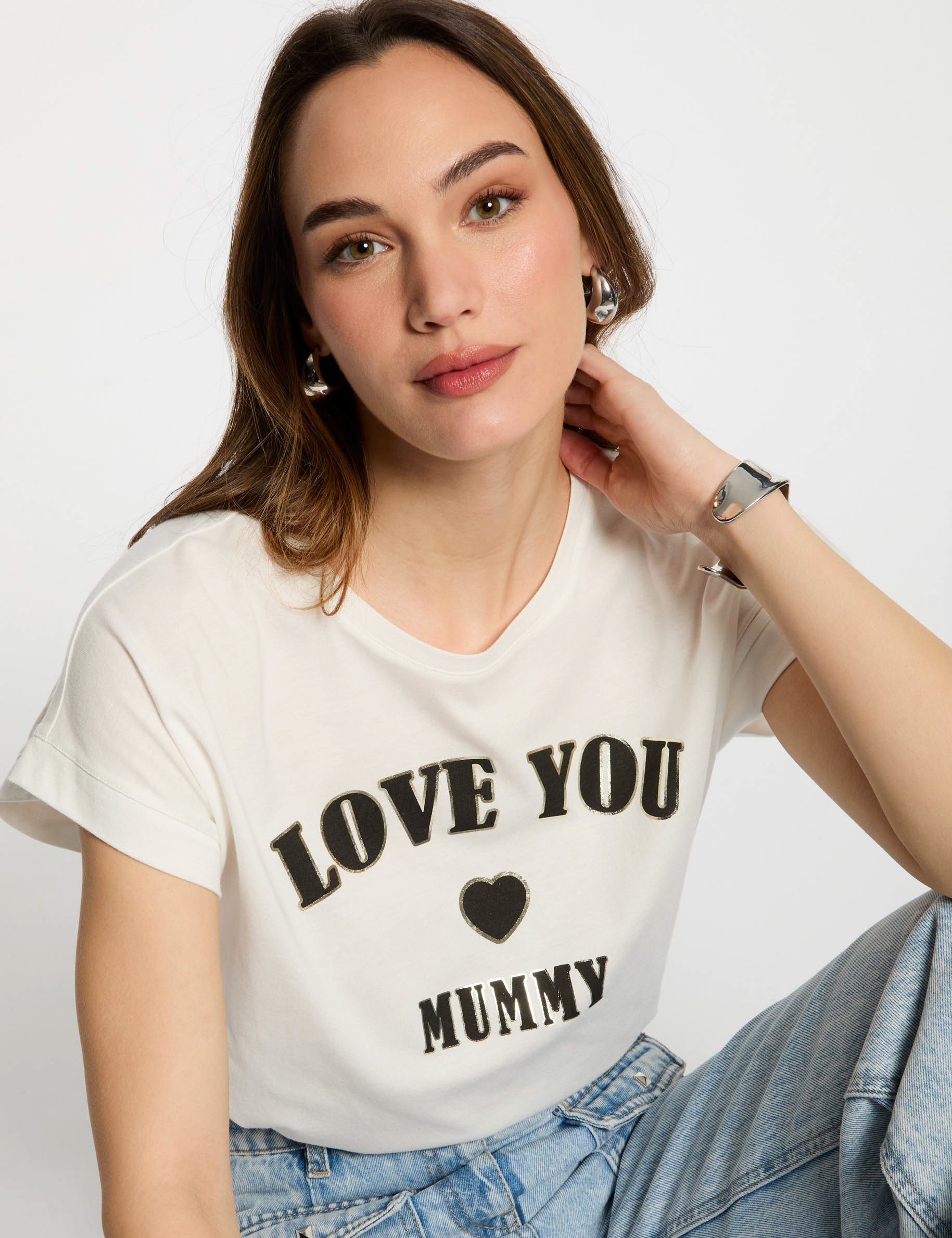 t shirt met opschrift helder wit vrouw T-shirt met opschrift helder wit vrouw