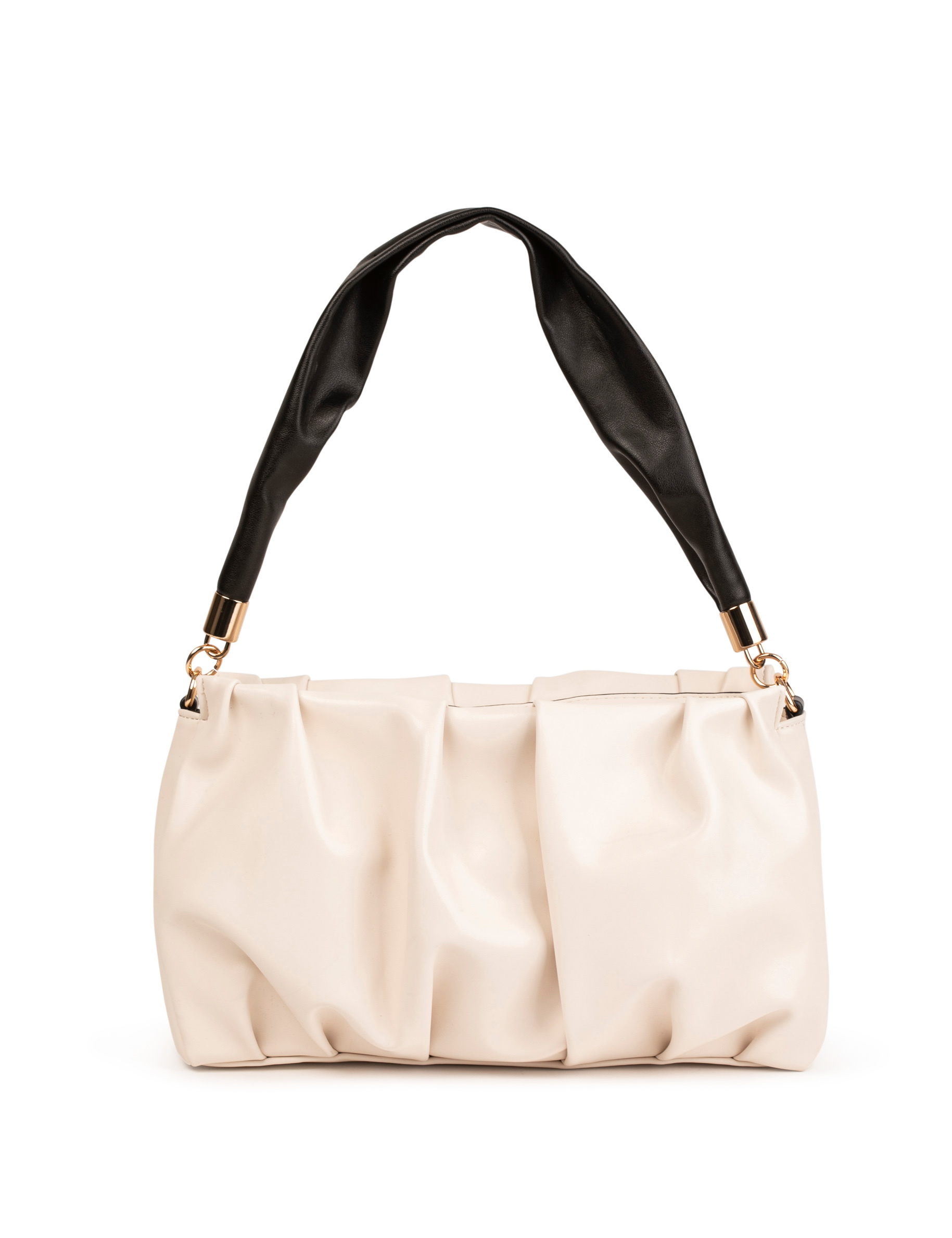Sac pochette avec fronces beige femme