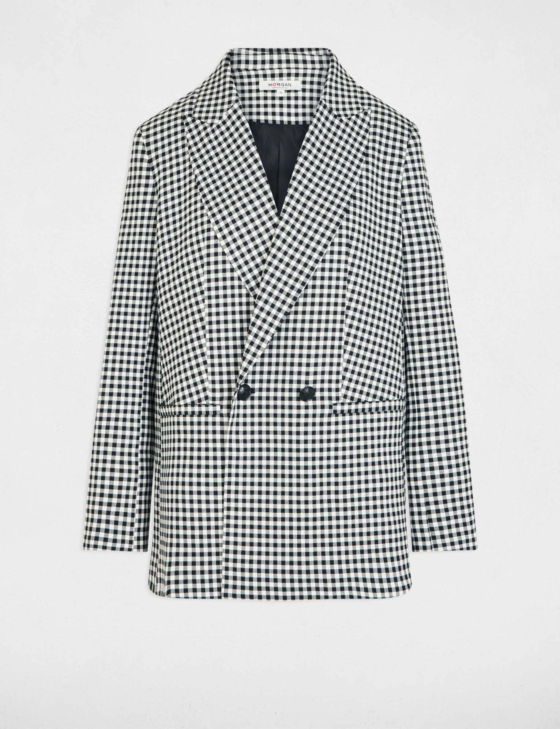 Oversized blazer met reverskraag zwart vrouw