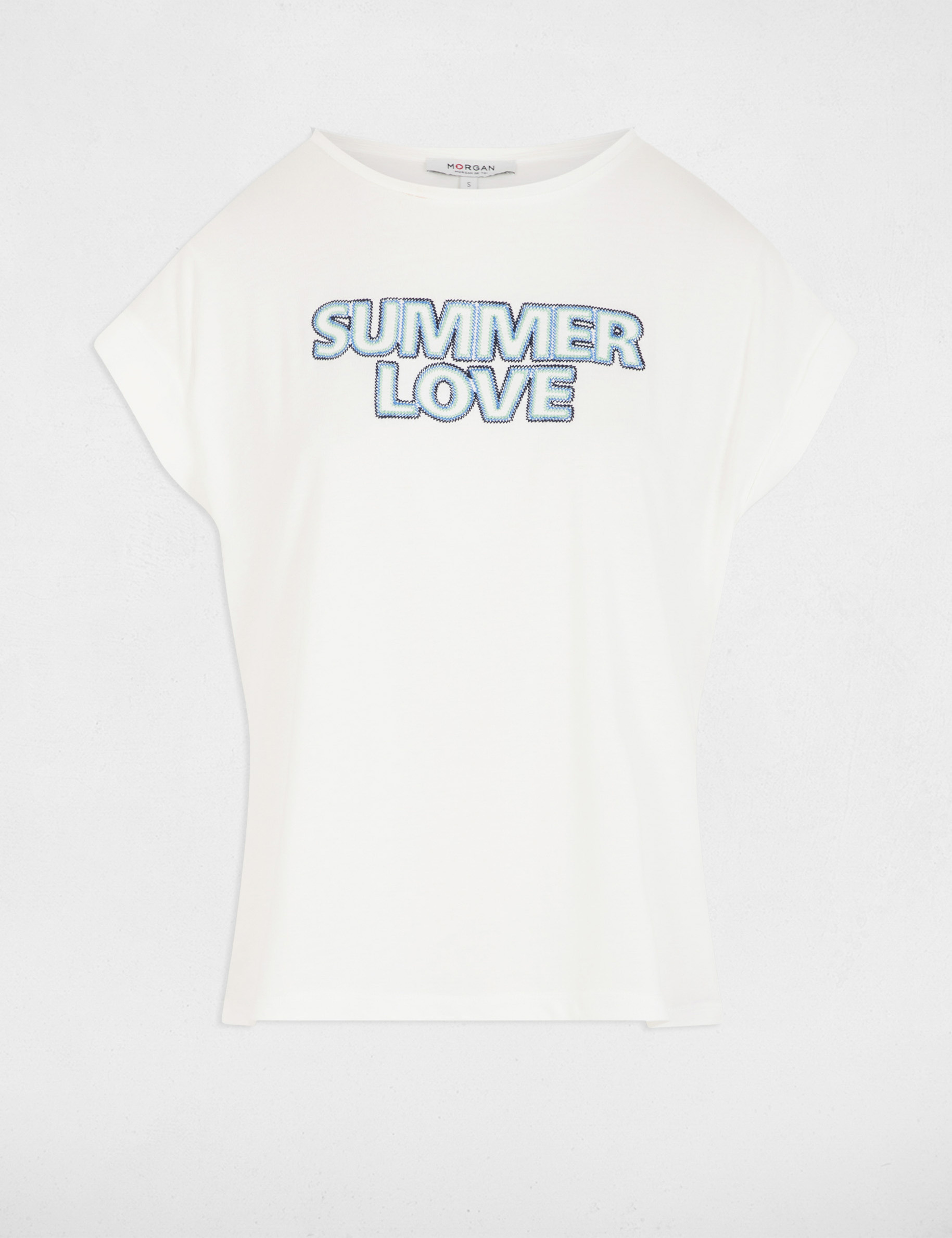 t shirt met opschrift helder wit vrouw T-shirt met opschrift helder wit vrouw