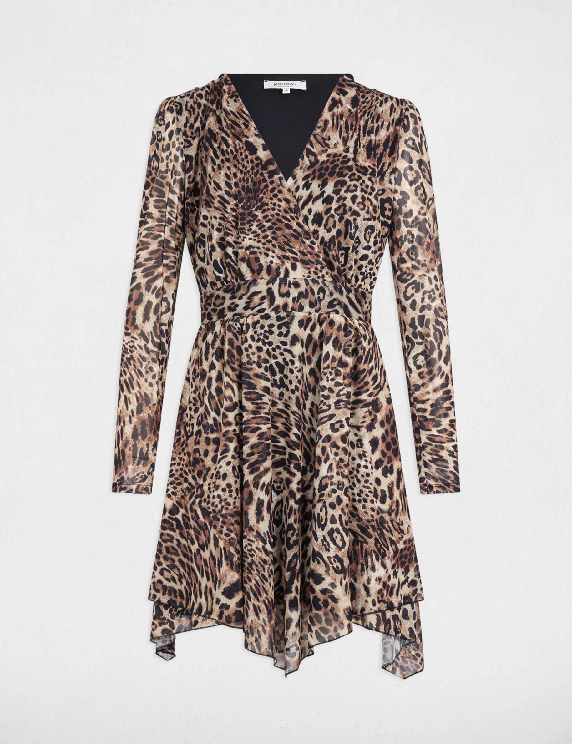 robe courte evasee imprimee multicolore femme Robe courte évasée imprimée multicolore femme