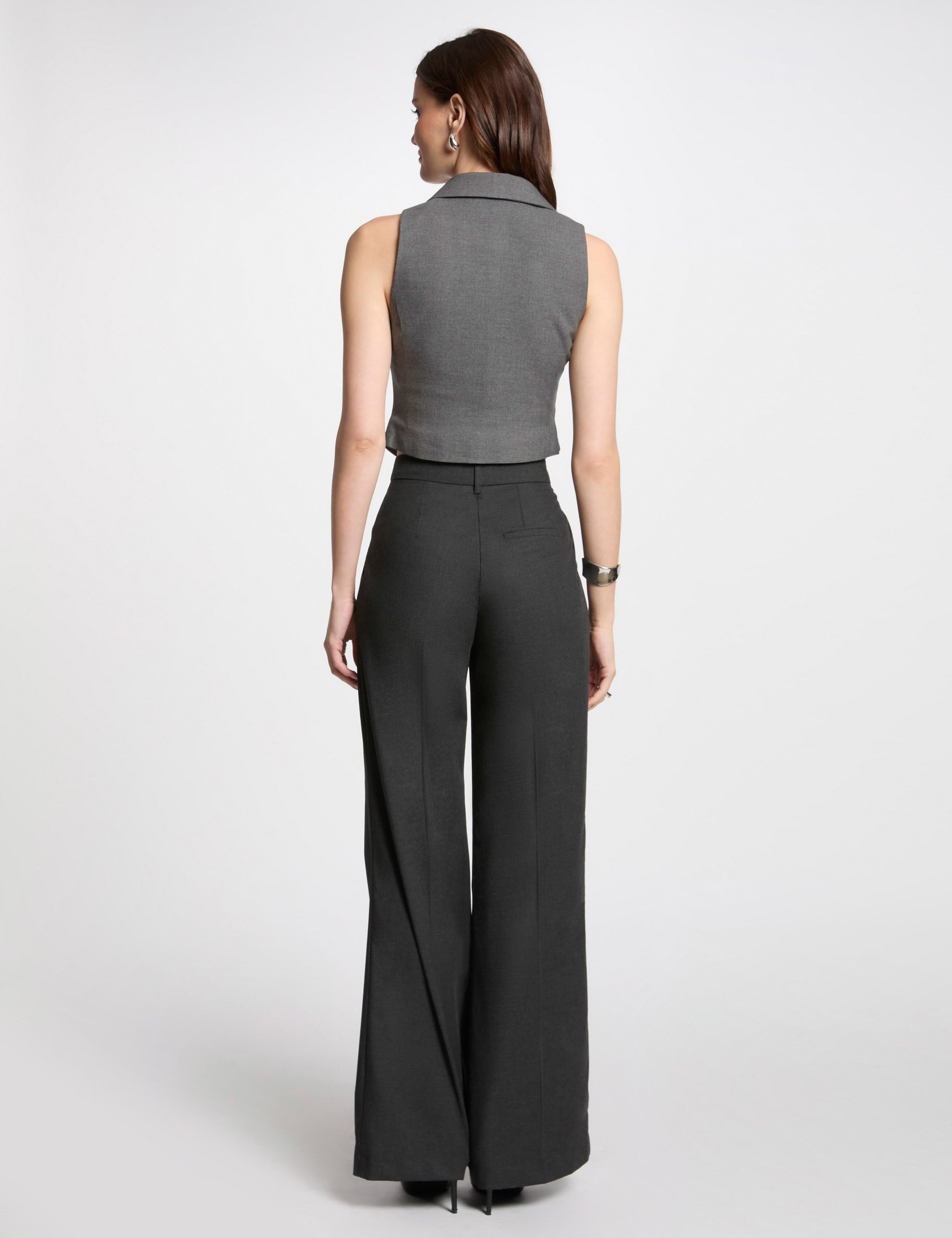 aansluitend mouwloos gilet gris clair vrouw Aansluitend mouwloos gilet gris clair vrouw