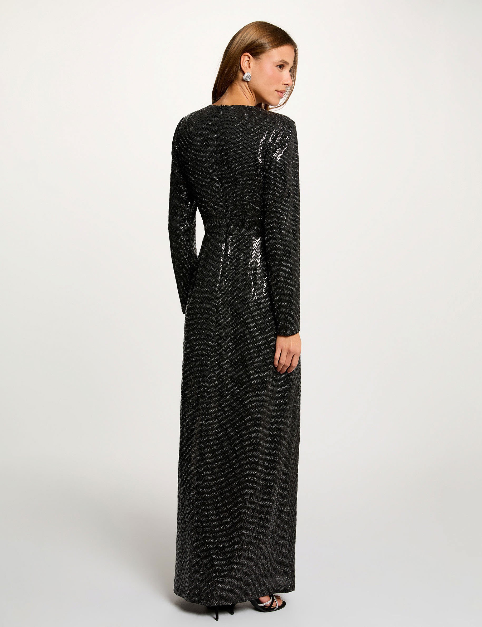 robe longue manches longues noir femme zwart vrouw