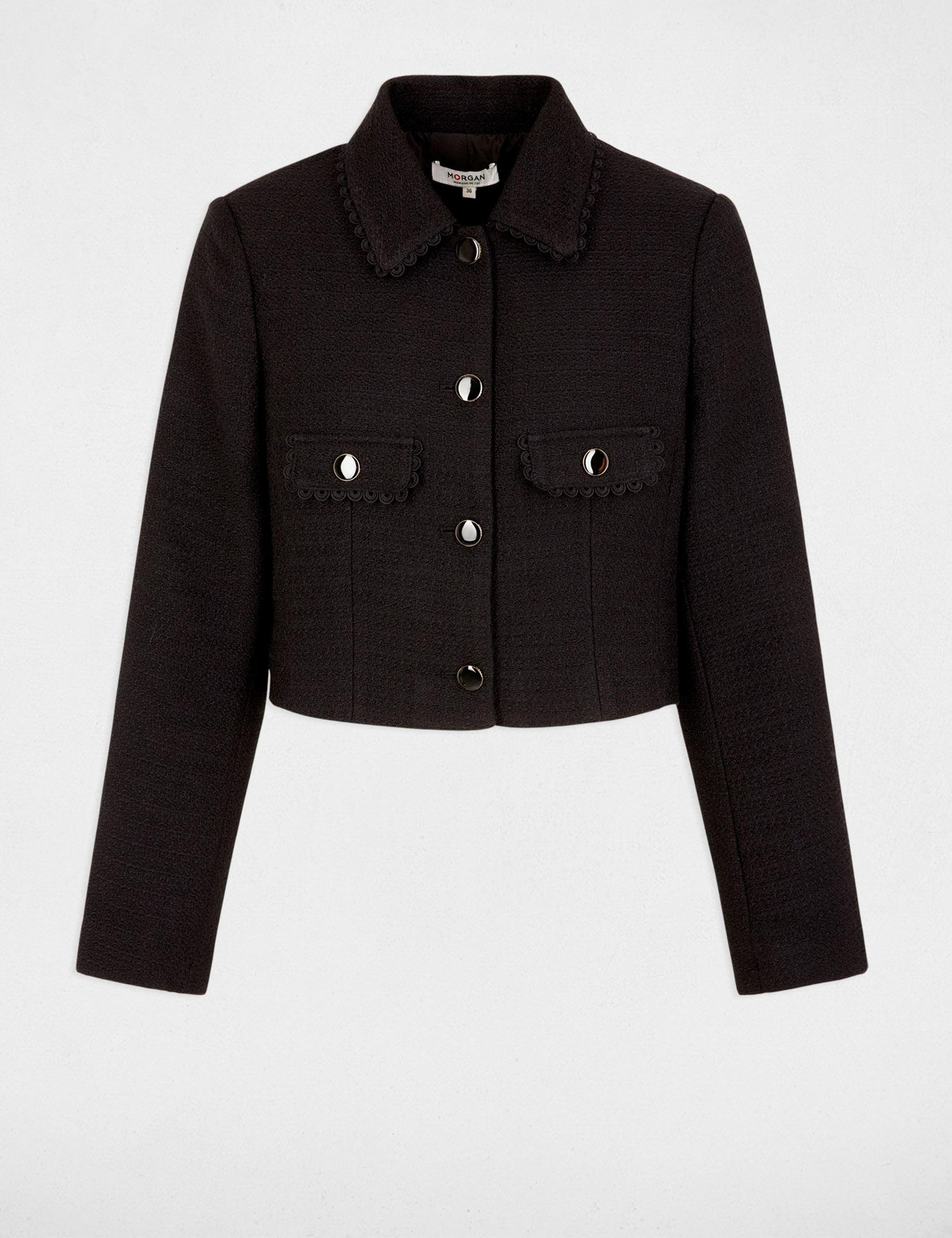 veste courte tweed noir femme Veste courte tweed noir femme