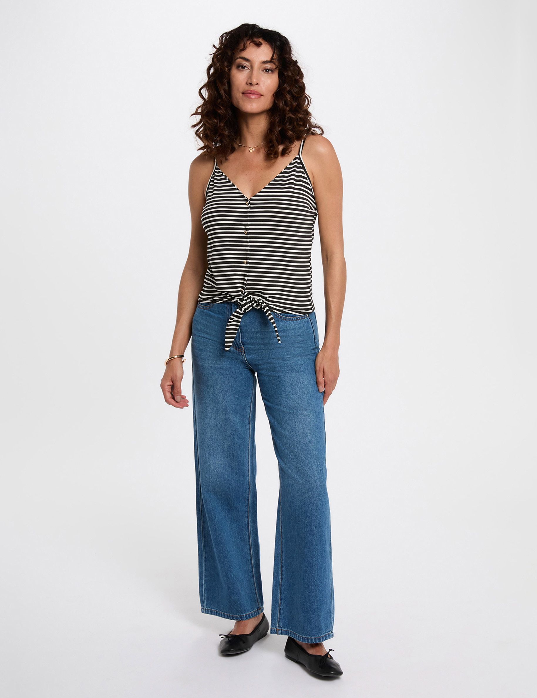 debardeur cropped col v noir femme Débardeur cropped col v noir femme