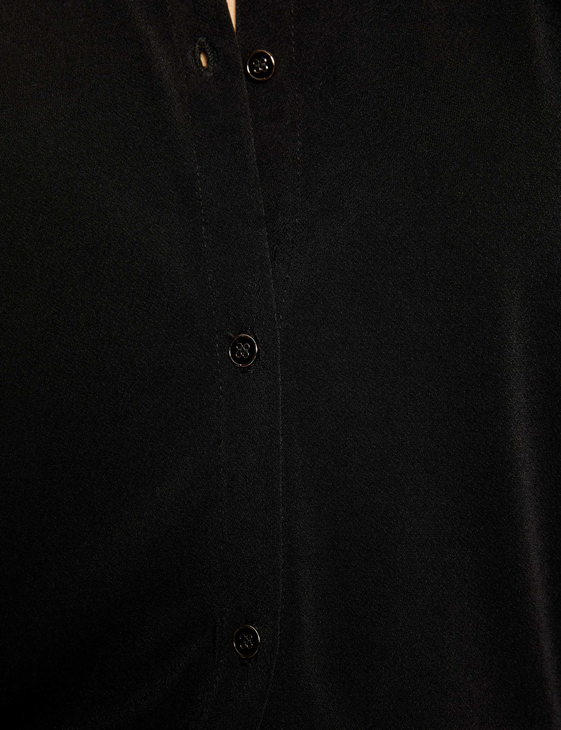 t shirt voile boutonne noir femme null