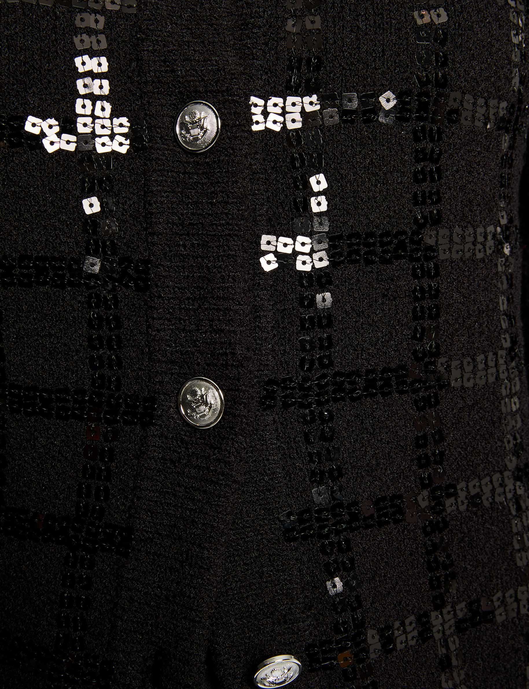veste ajustee a sequins noir femme null