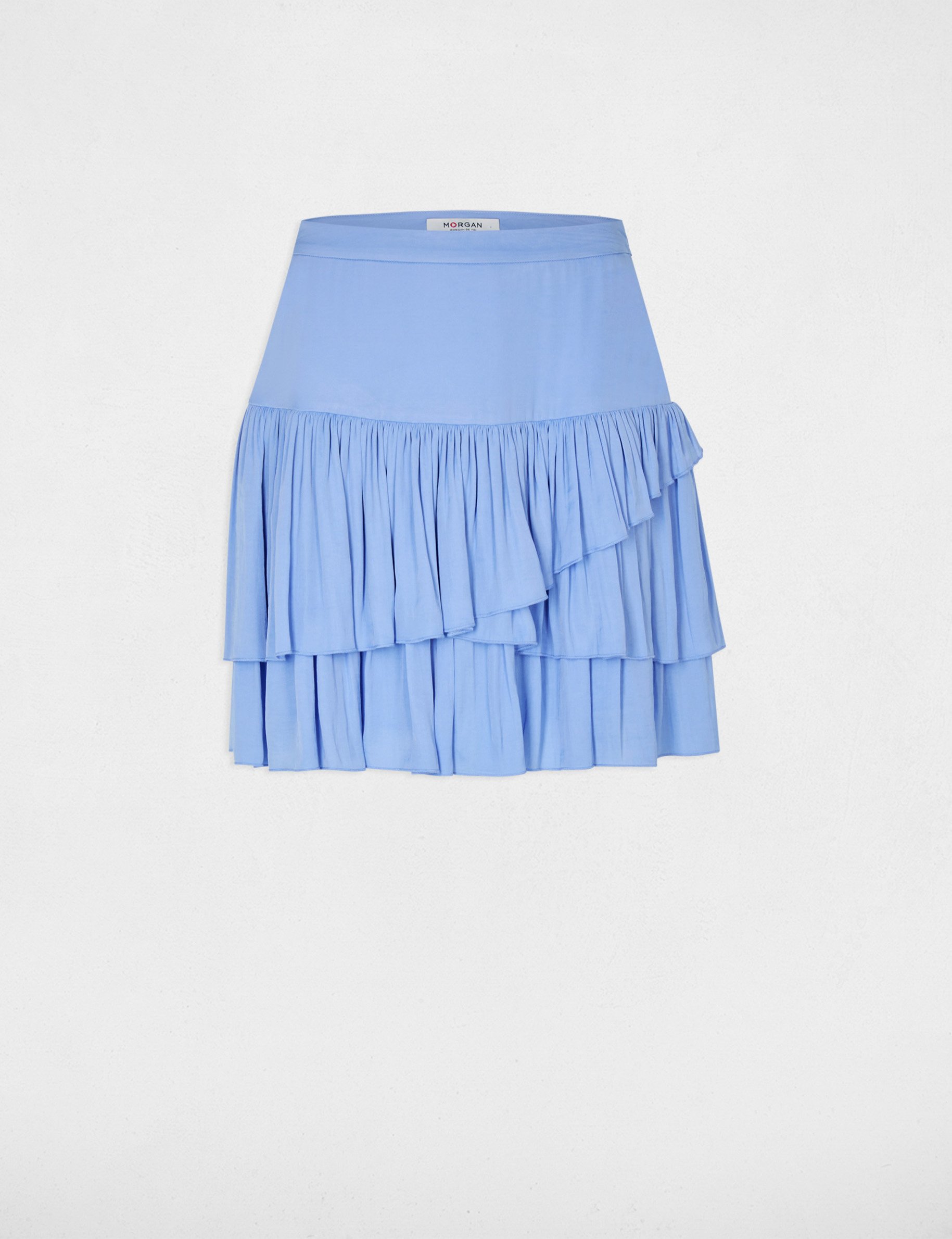 Jupe courte ajust&eacute;e bleu femme