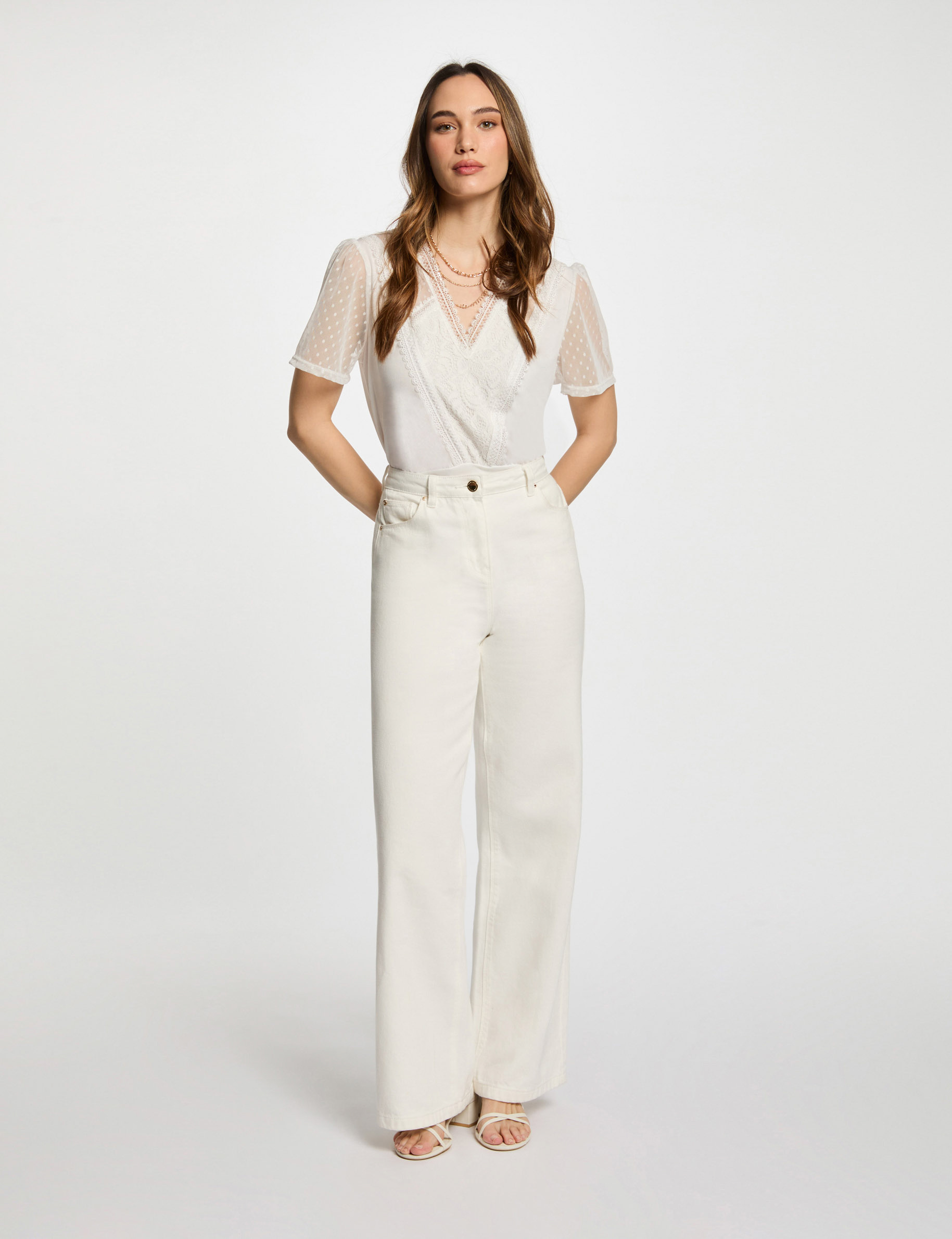 t shirt manches courtes blanc femme T-shirt manches courtes blanc femme