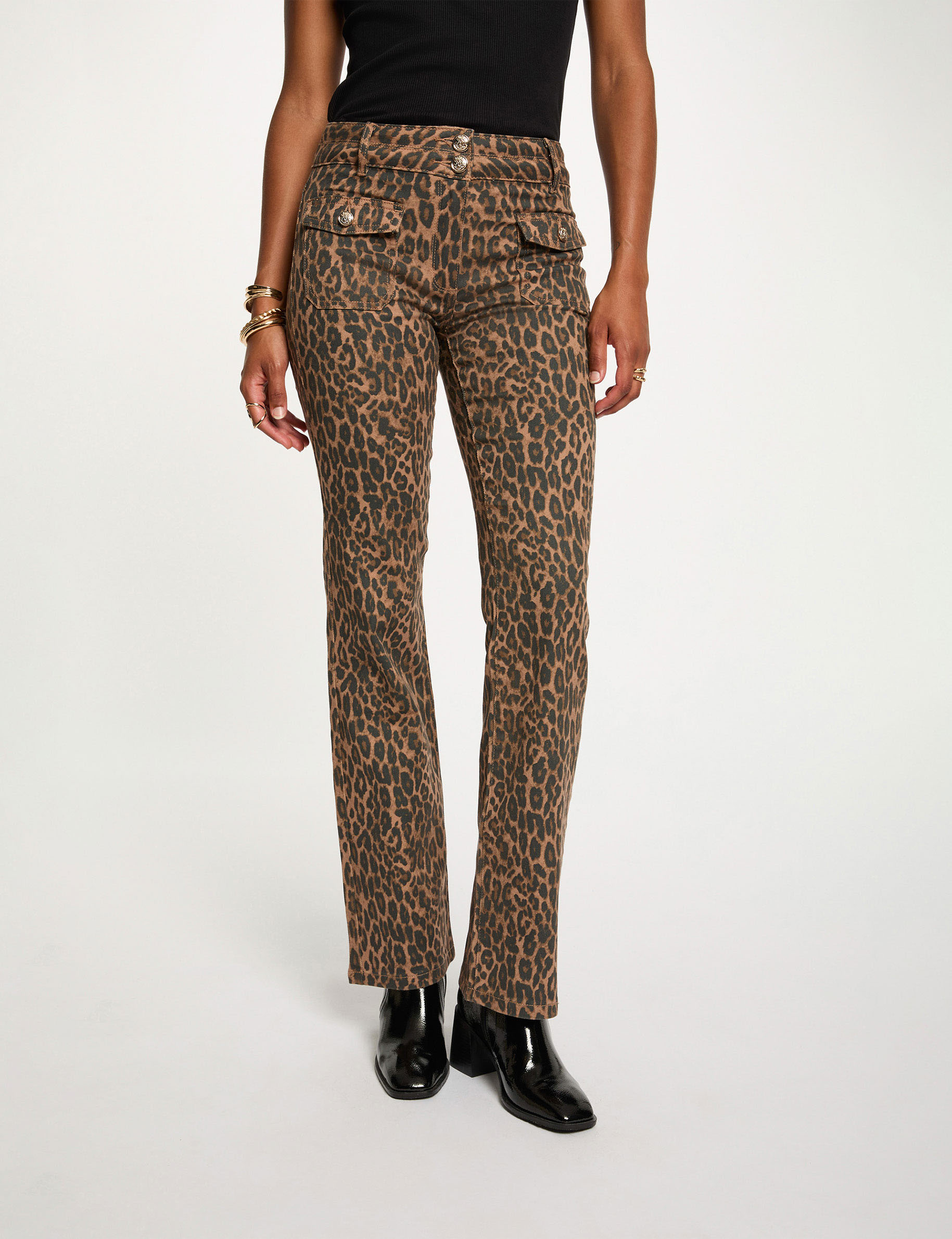 jean bootcut taille haute multicolore femme Jean bootcut taille haute multicolore femme