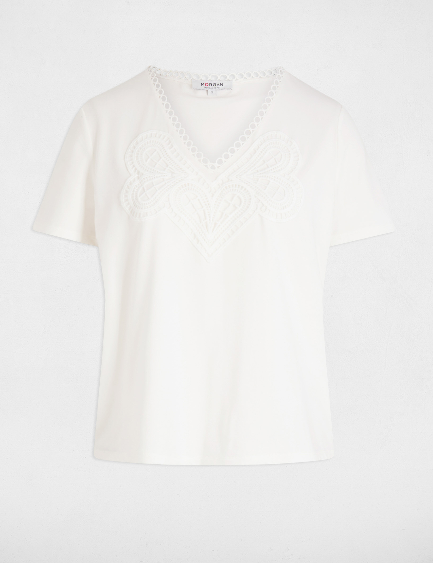 T-shirt manches courtes blanc femme