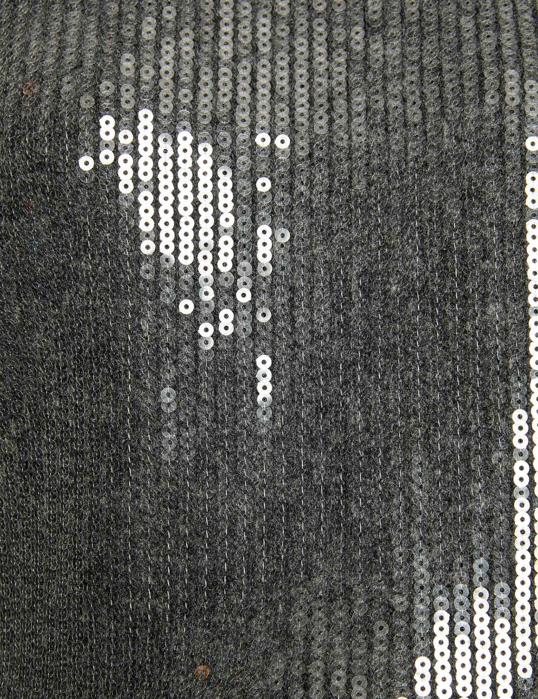 pull sequins col rond gris fonce femme null