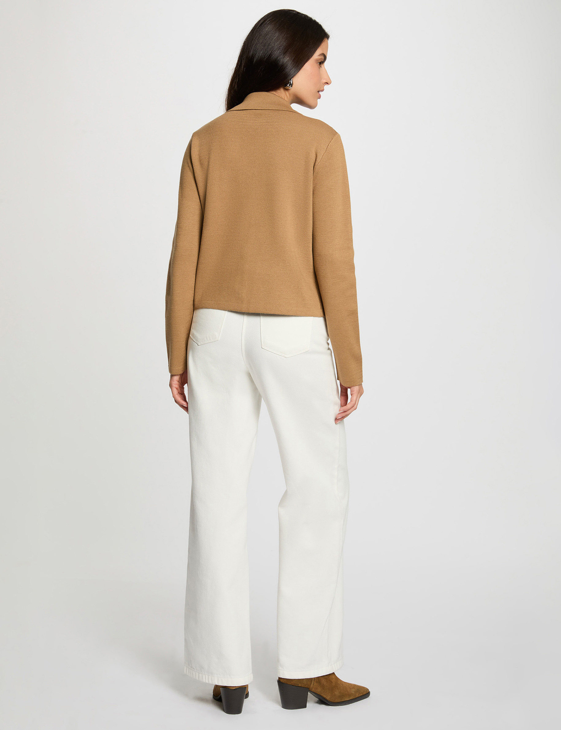 Vest met lange mouwen camel vrouw