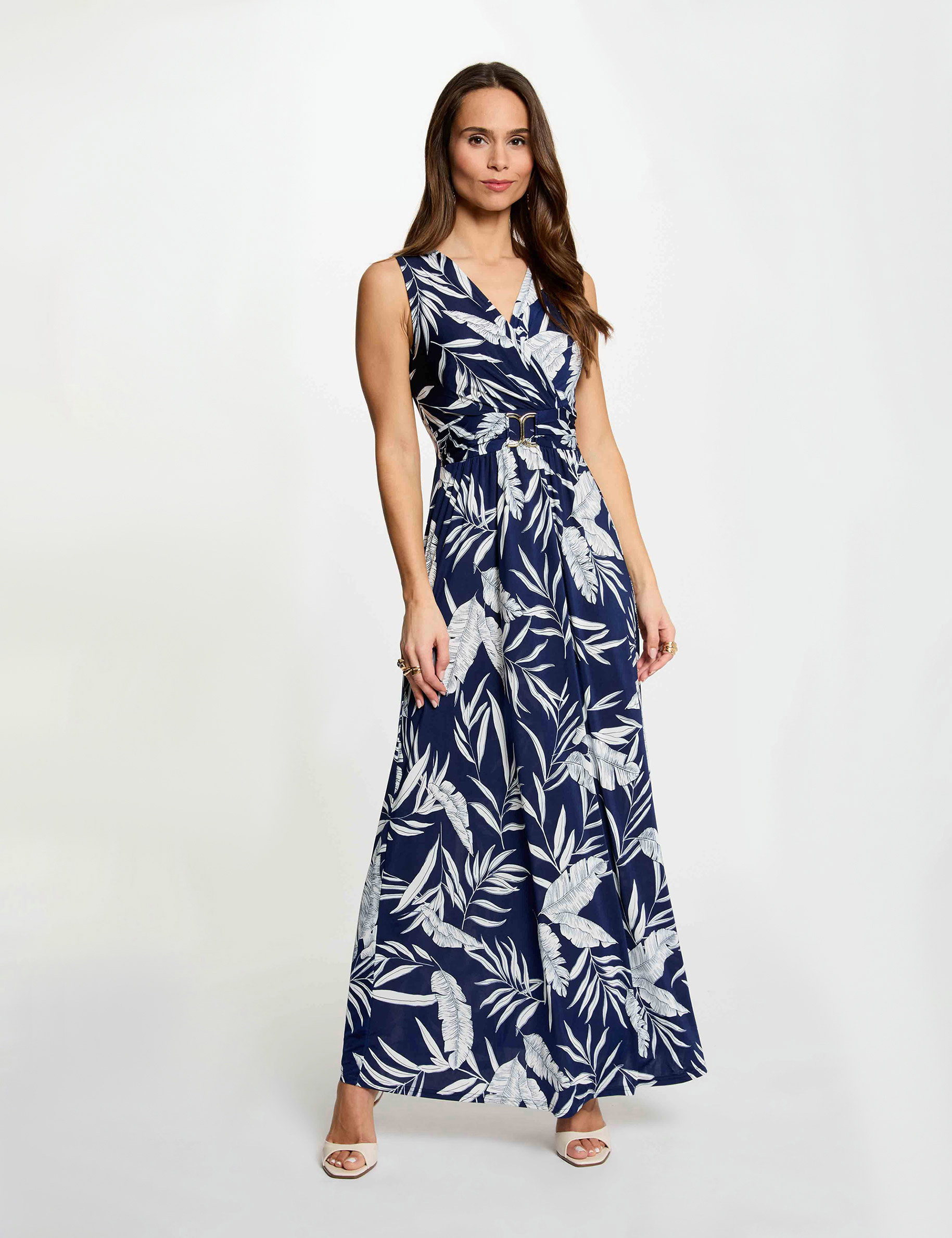 Robe longue d&eacute;collet&eacute; multicolore femme