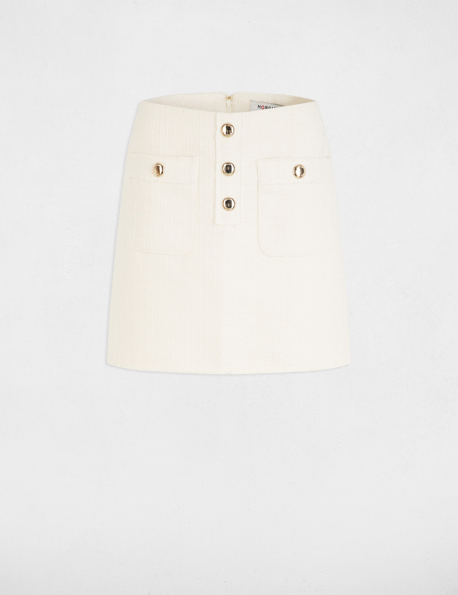 korte tweed rok ivoor vrouw Korte tweed rok ivoor vrouw
