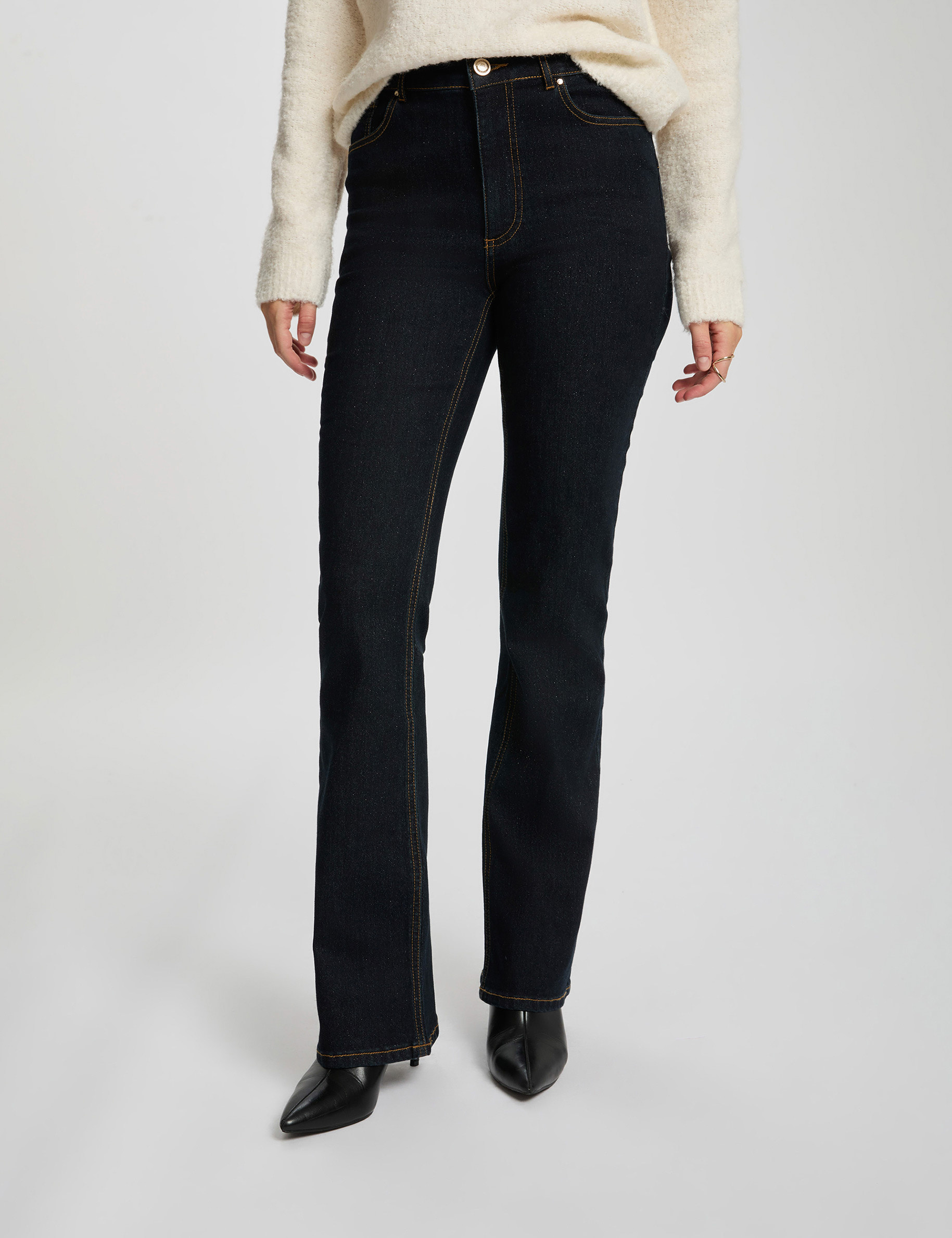 jean bootcut taille haute denim brut femme Jean bootcut taille haute denim brut femme