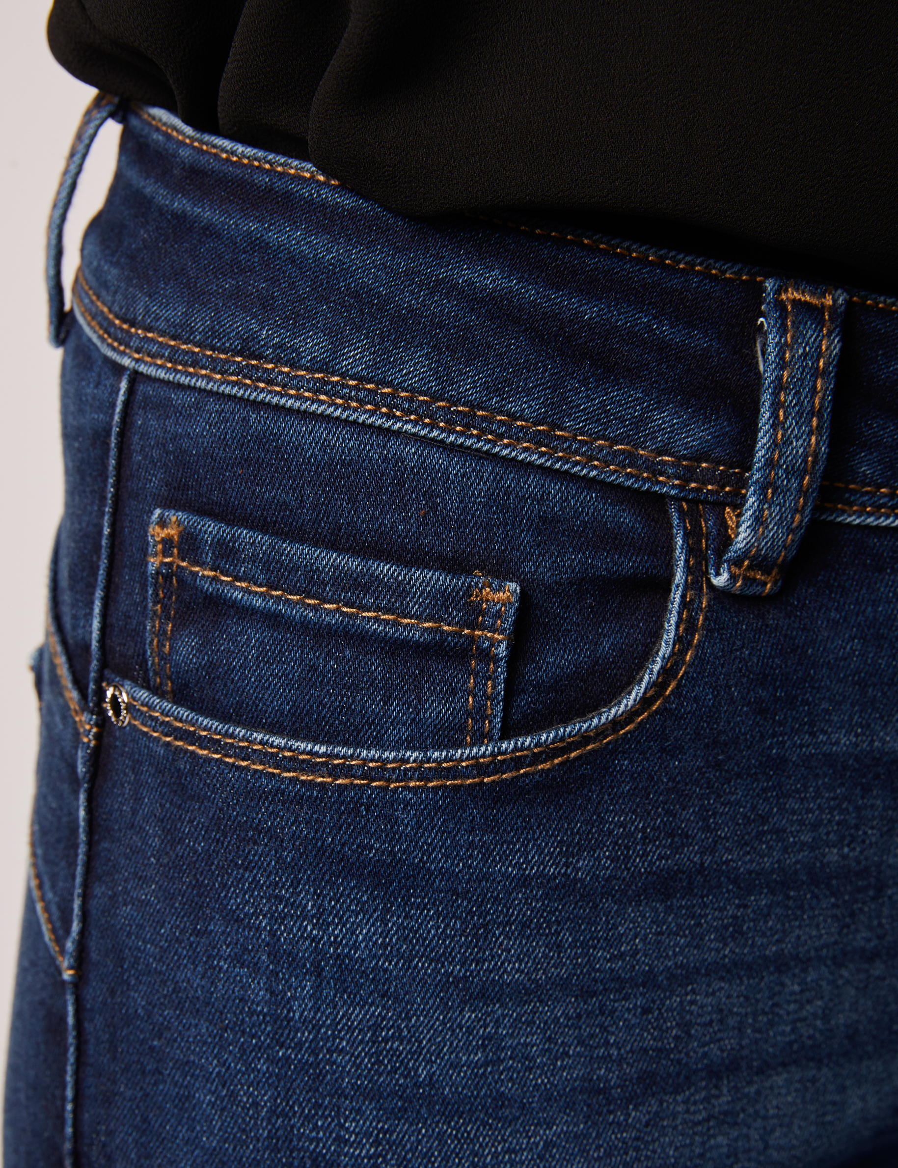 Jeans slim standaard-taille met zakken jean stone vrouw