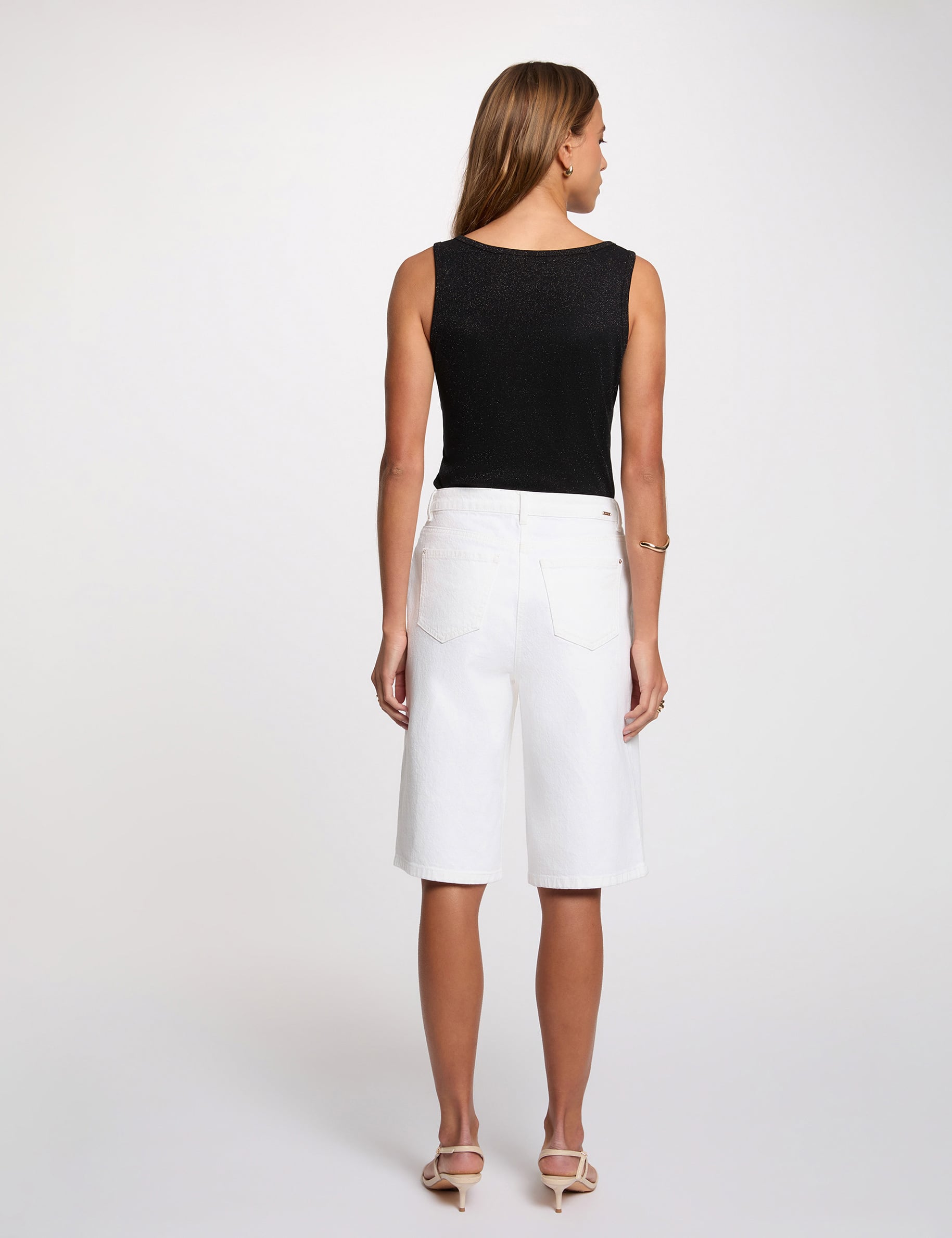 Getailleerd V-hals tanktop zwart vrouw