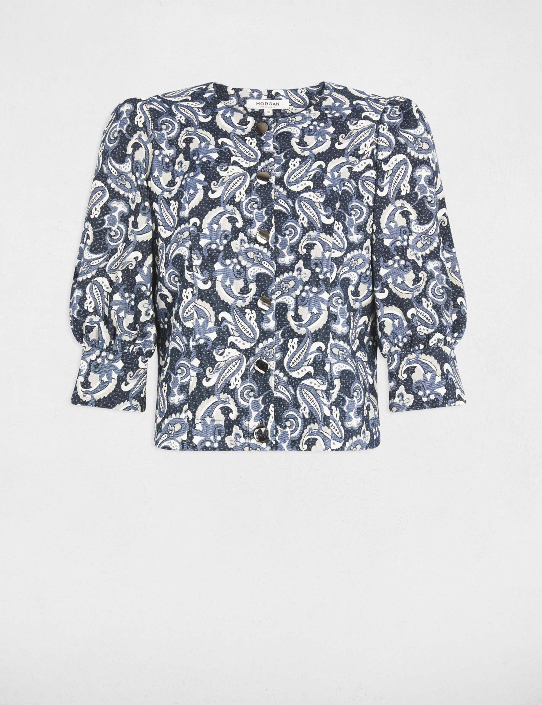 Jas met pofmouwen bleu vrouw