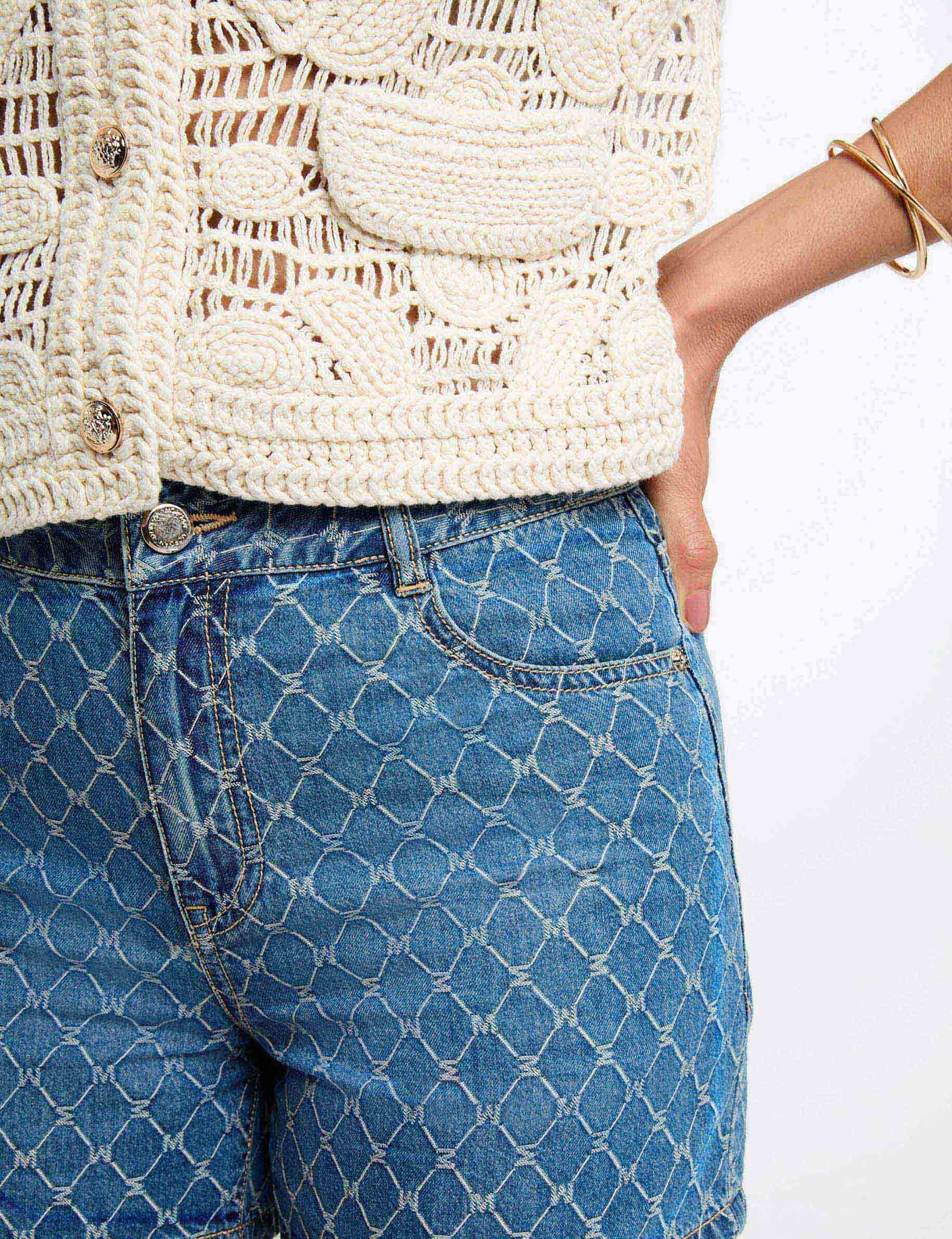 short taille haute en jean denim stone femme Short taille haute en jean denim stone femme