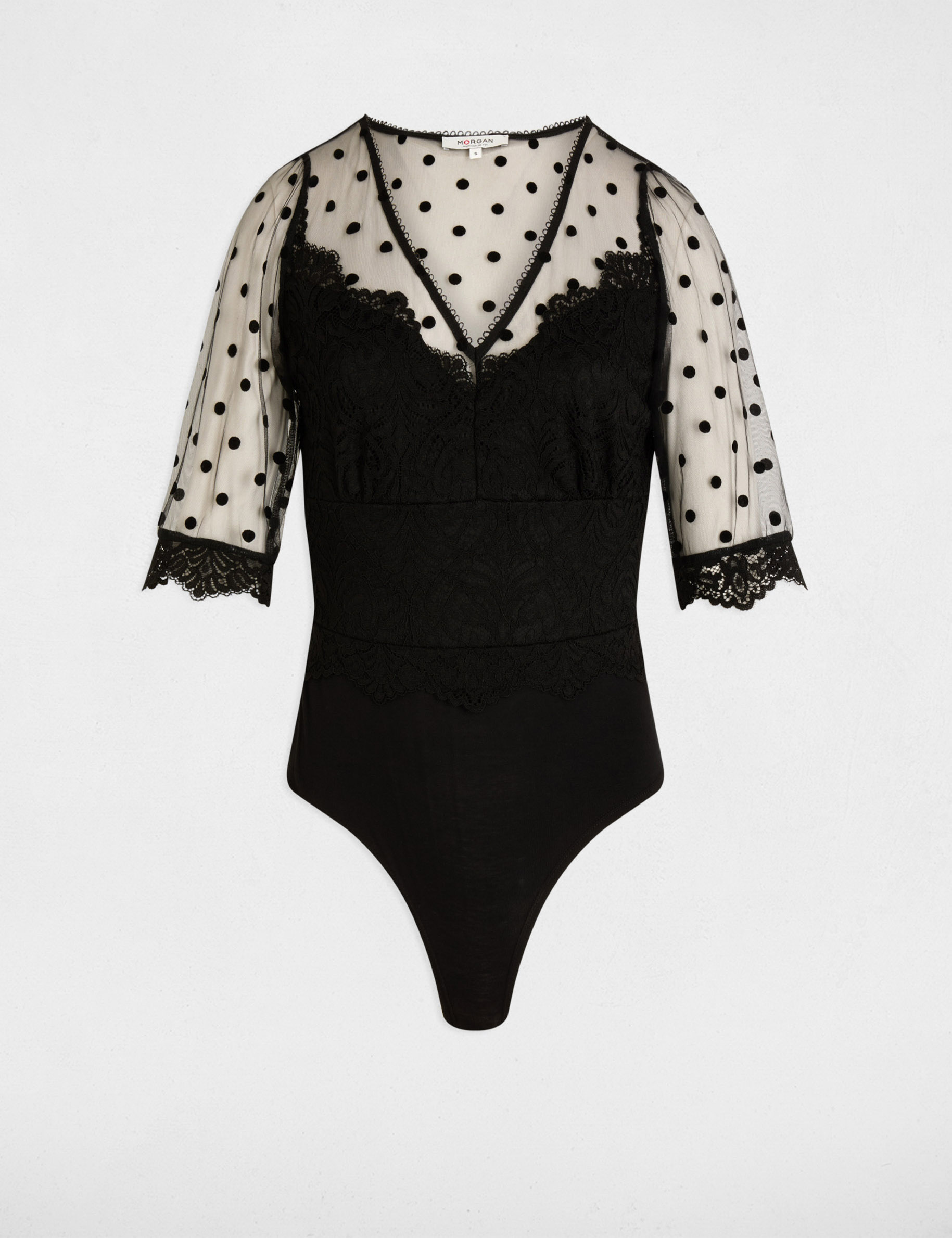 Body manches courtes noir femme