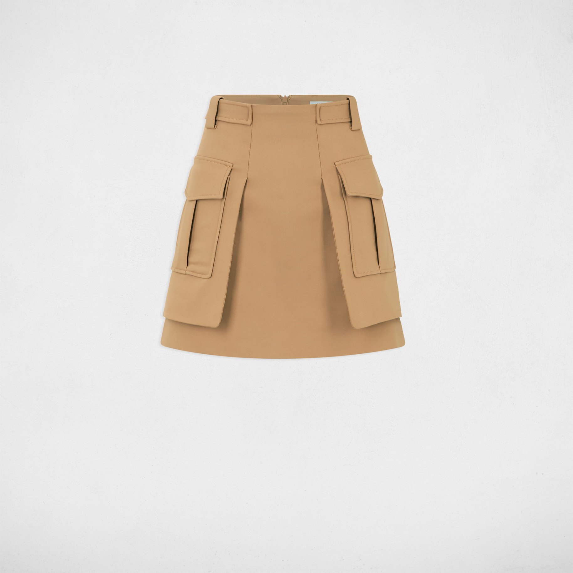 jupe courte poches cotes beige femme Jupe courte poches côtés beige femme