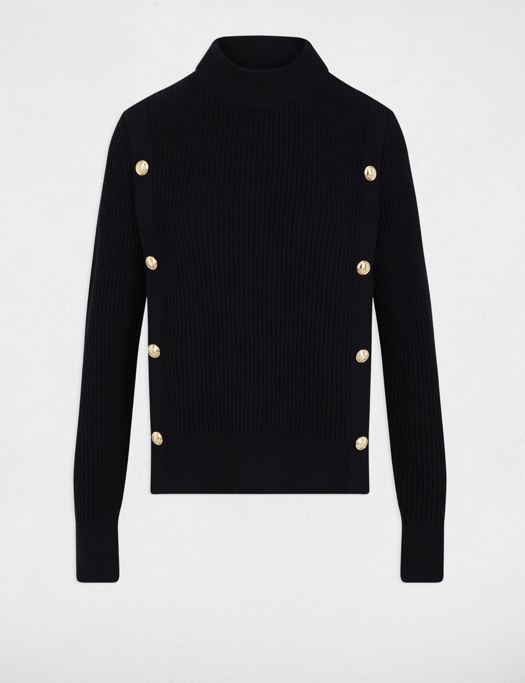 pull court col roule noir femme Pull court col roulé noir femme
