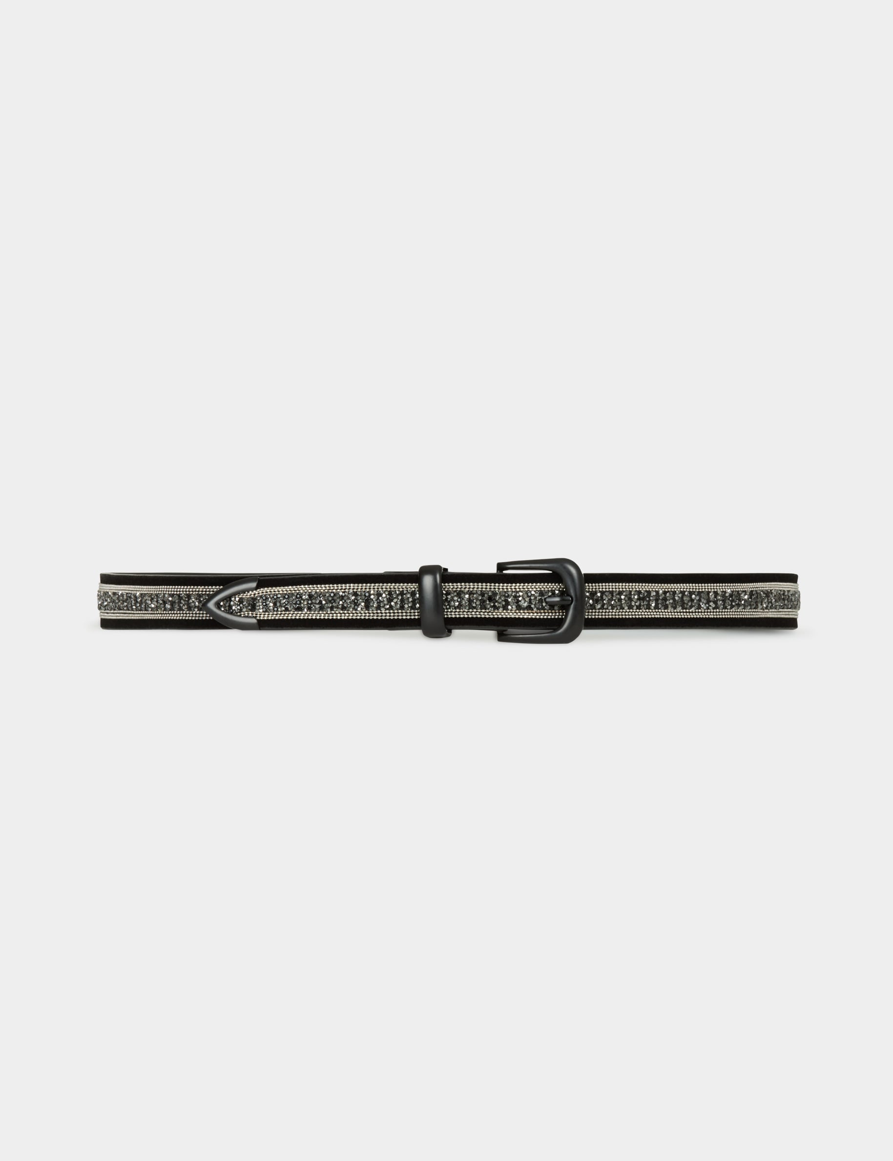 Ceinture fine su&eacute;dine noir femme