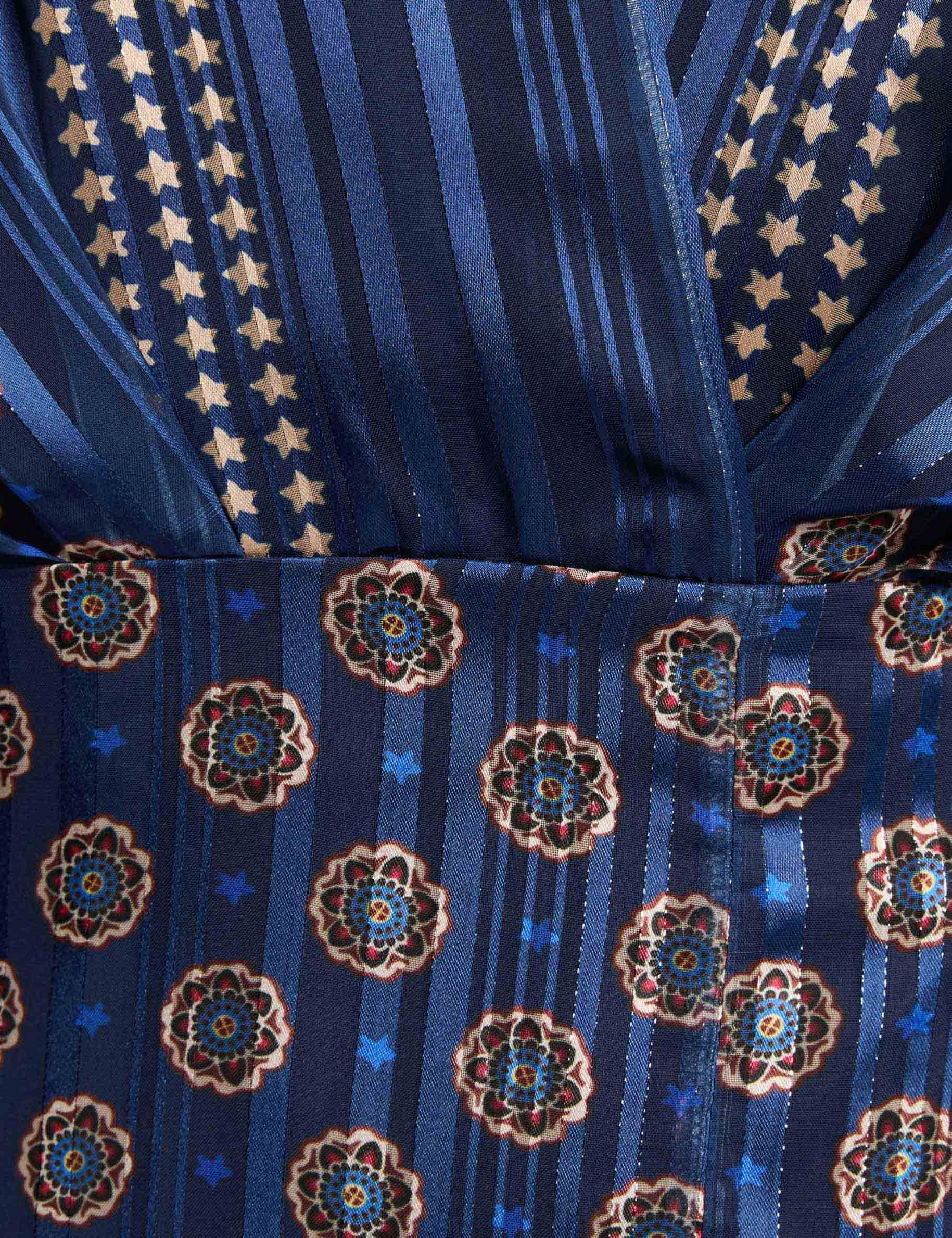 vloeiende jurk met v hals meerkleurig vrouw null